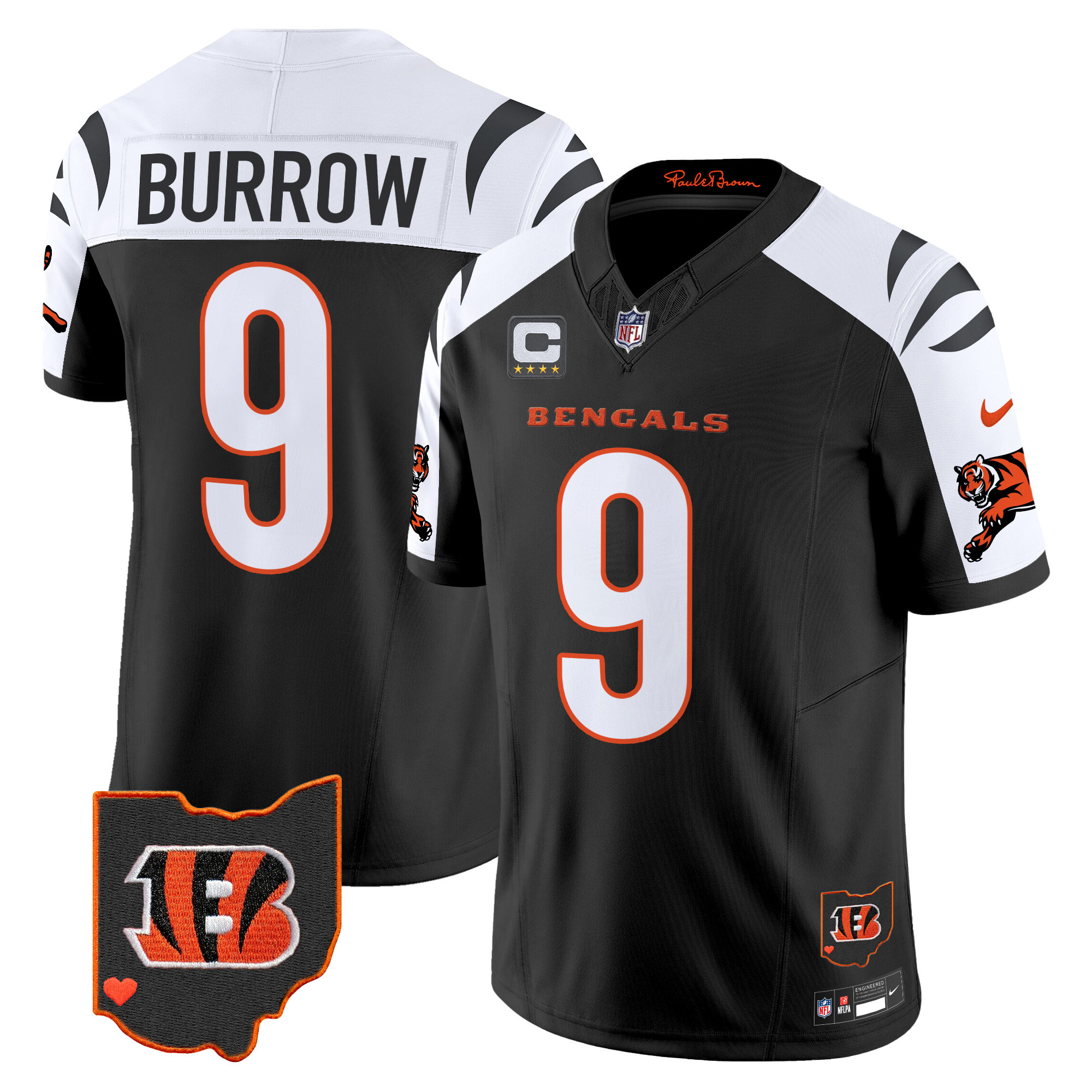 Men's Joe Burrow Cincinnati Bengals 2024 Vapor Limited Alternate Jersey - All Stitched