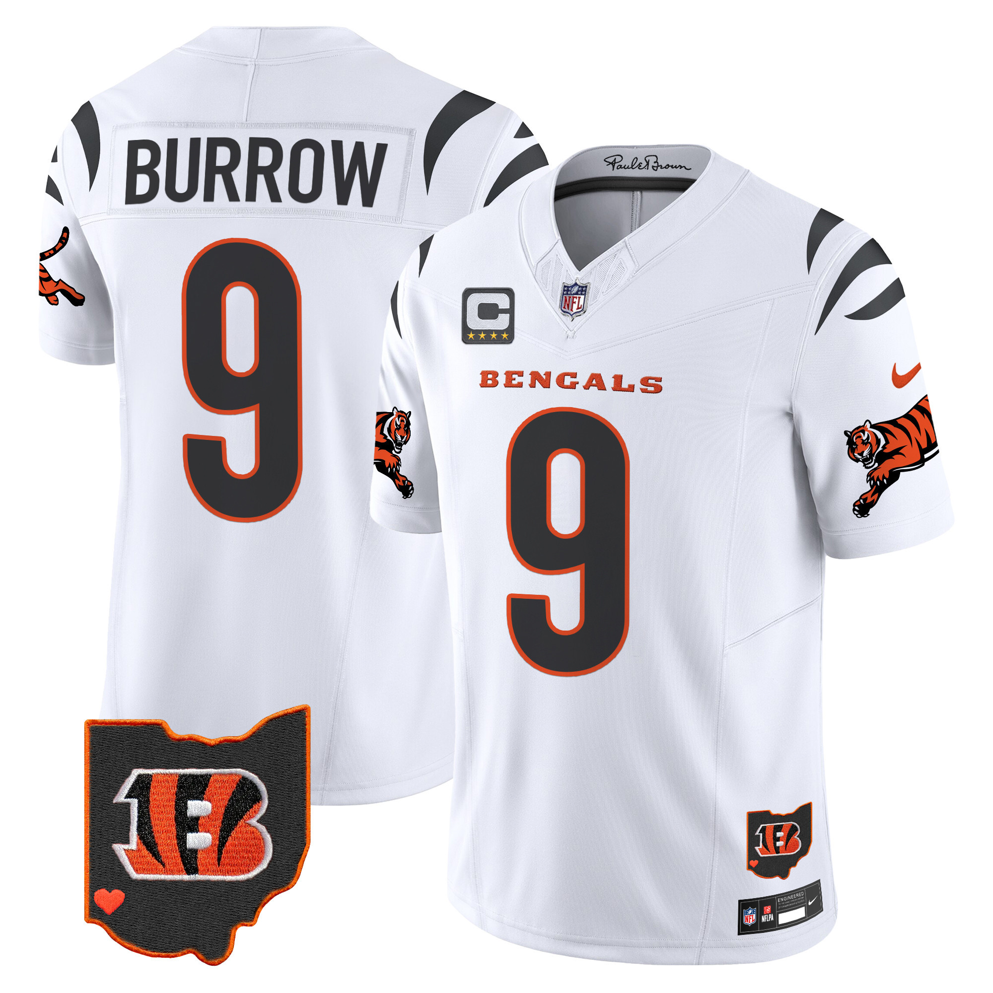 Men's Joe Burrow Cincinnati Bengals 2024 Vapor Limited White Jersey - All Stitched