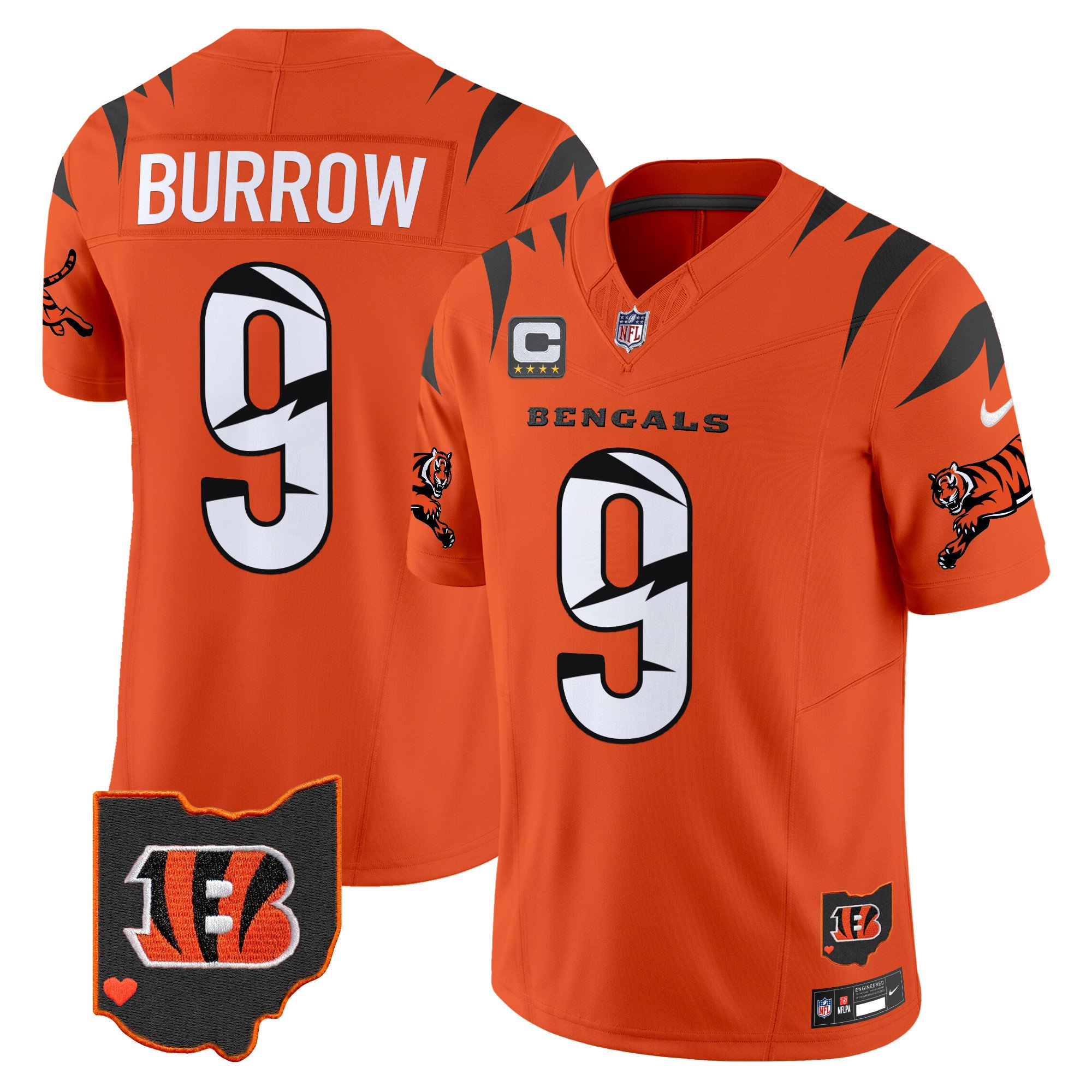 Men's Joe Burrow Cincinnati Bengals Special Vapor Limited Orange Jersey - All Stitched