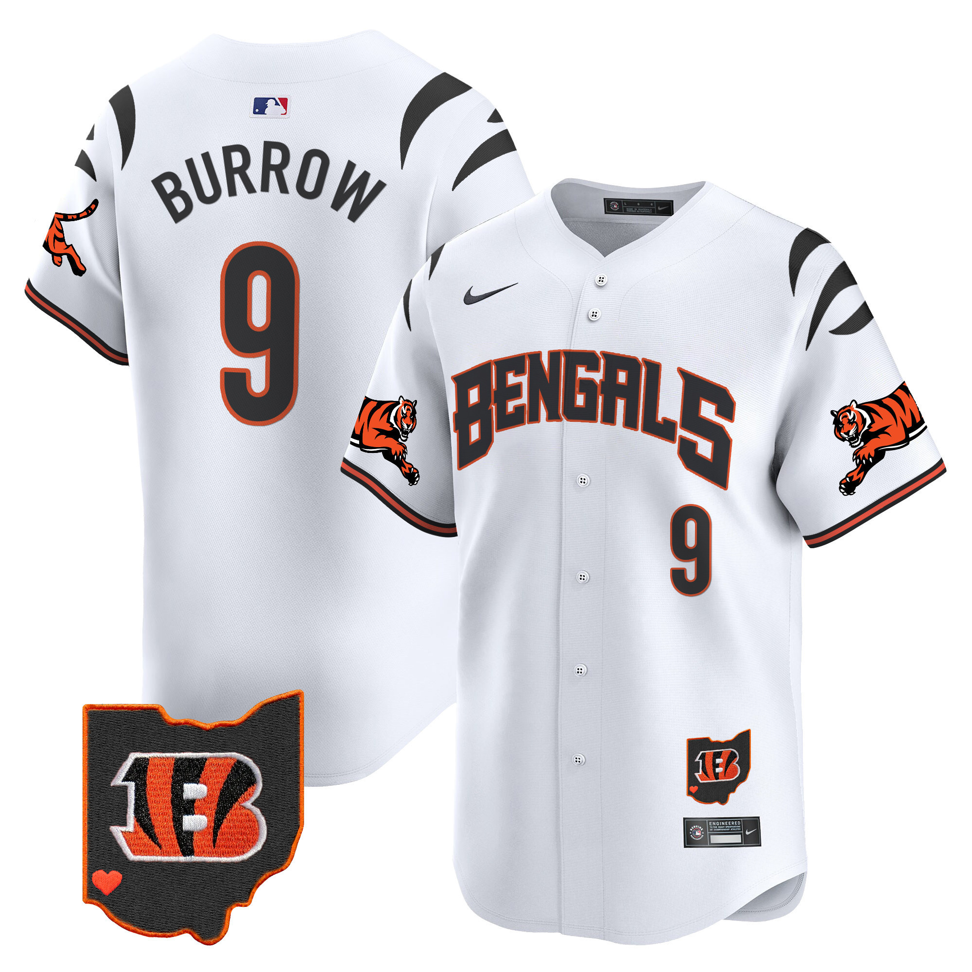 Men's Joe Burrow Cincinnati Bengals Vapor Premier Limited White Jersey - All Stitched