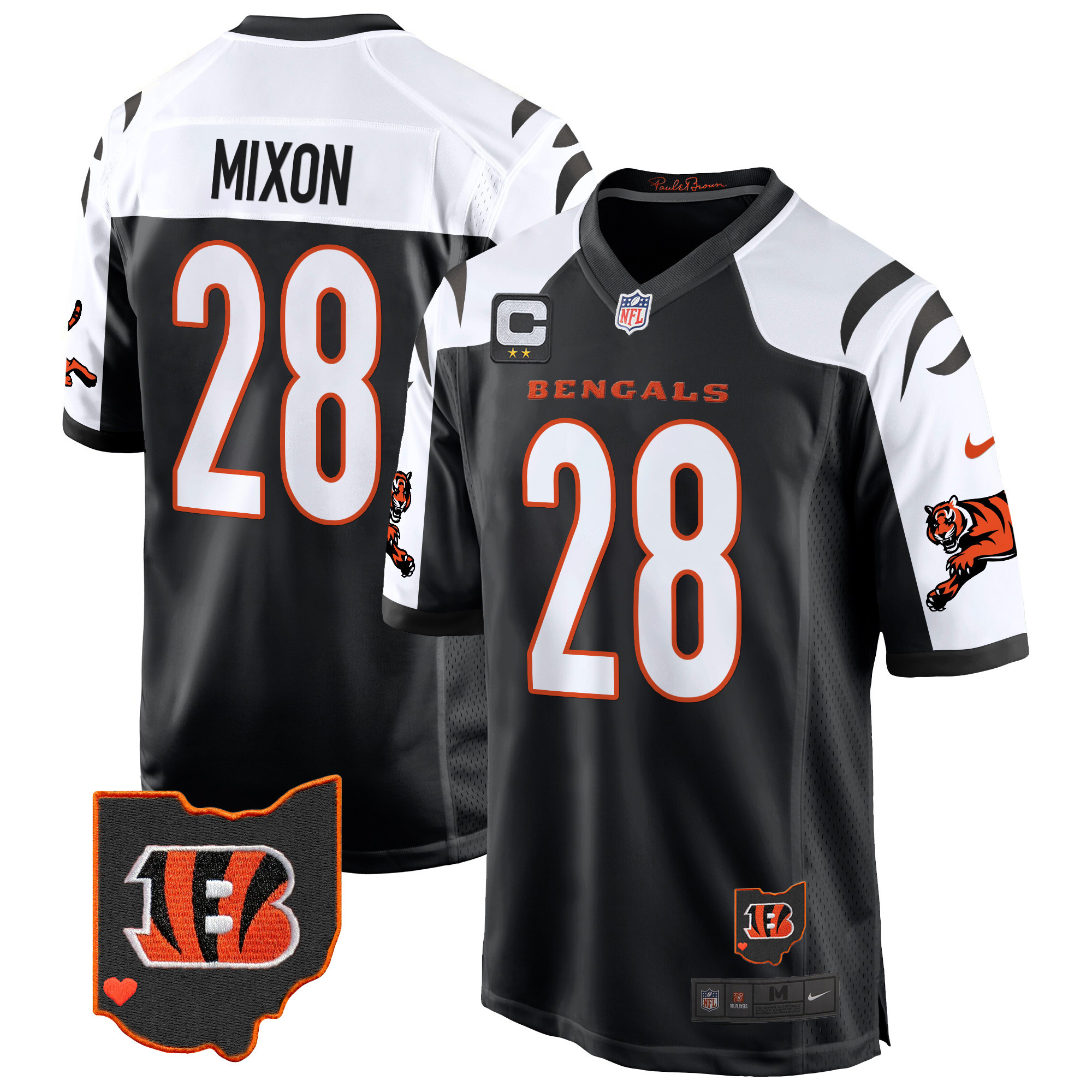 Men's Joe Mixon Cincinnati Bengals 2024 Game Black Alternate Jersey - All Stitched
