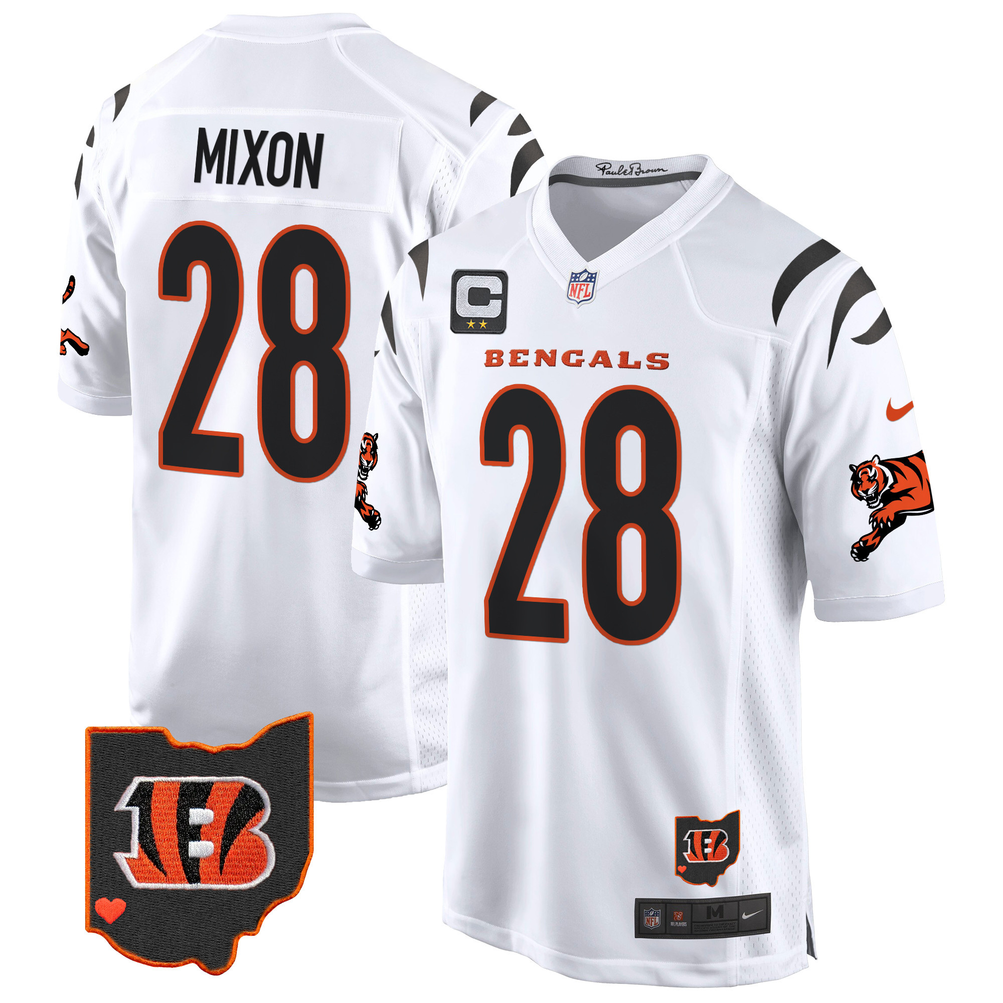 Men's Joe Mixon Cincinnati Bengals 2024 Game White Jersey - All Stitched