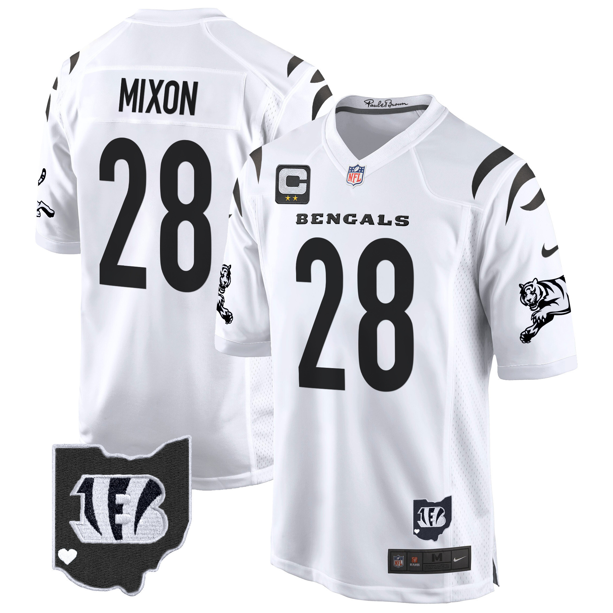 Men's Joe Mixon Cincinnati Bengals 2024 Game White Limited Jersey - All Stitched