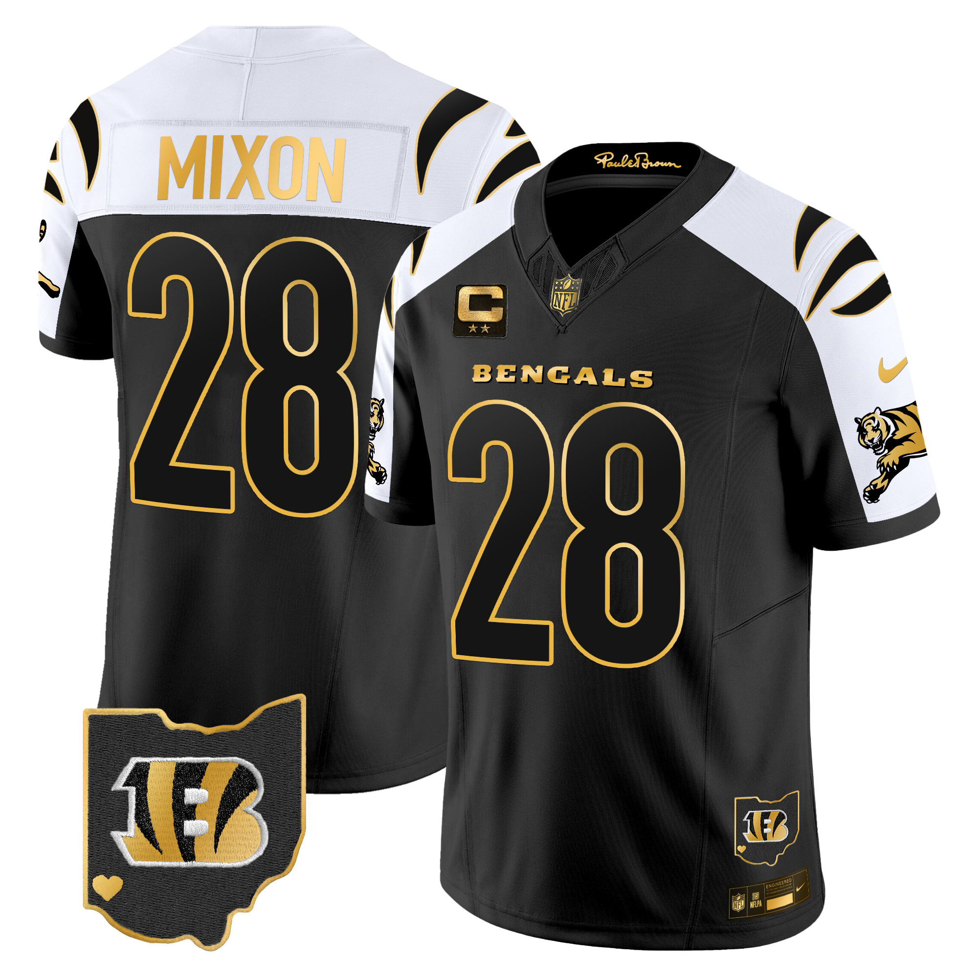 Men's Joe Mixon Cincinnati Bengals 2024 Gold Vapor Limited Alternate Jersey - All Stitched