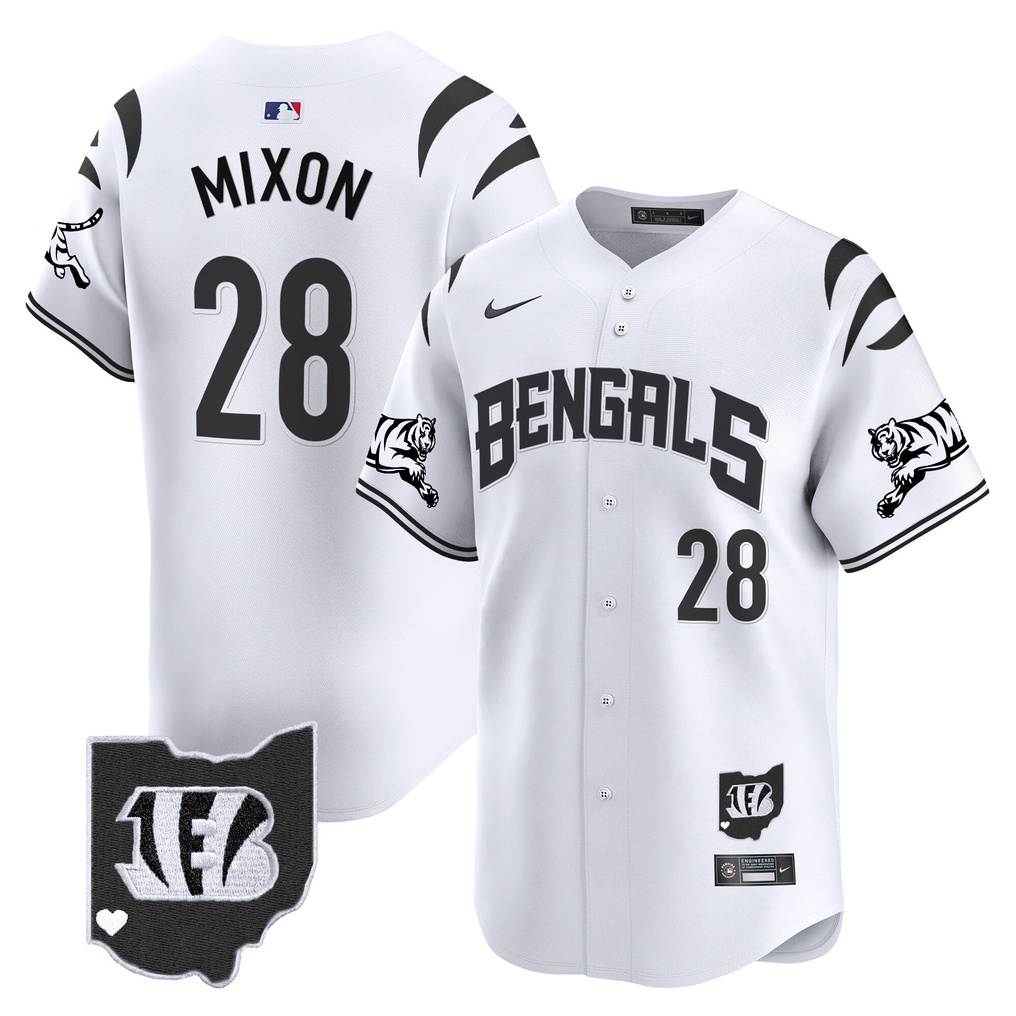 Men's Joe Mixon Cincinnati Bengals Vapor Premier Limited White Limited Jersey - All Stitched