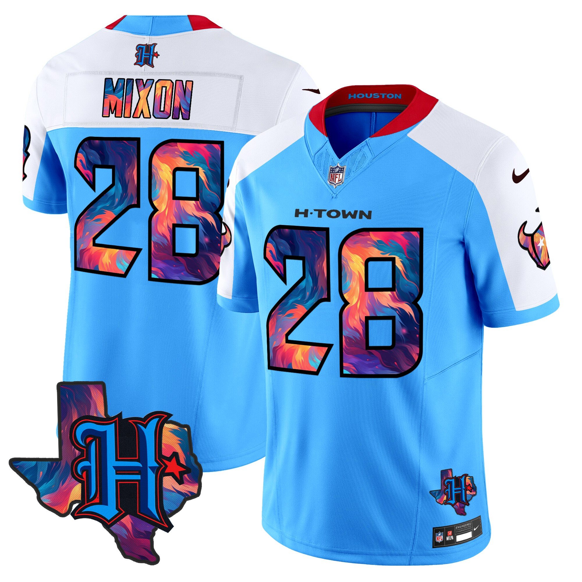 Men's Joe Mixon Houston Texans 2024 Special Vapor Limited Blue Alternate Jersey - All Stitched