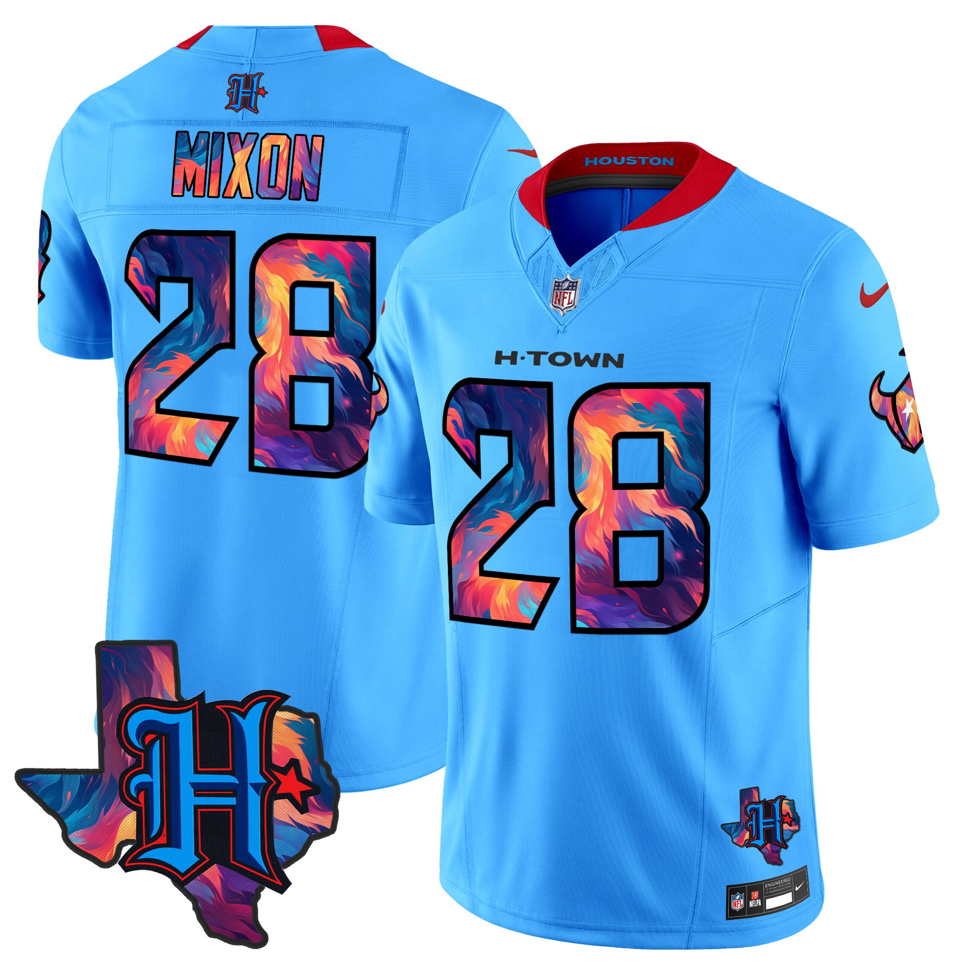 Men's Joe Mixon Houston Texans 2024 Special Vapor Limited Blue Jersey - All Stitched