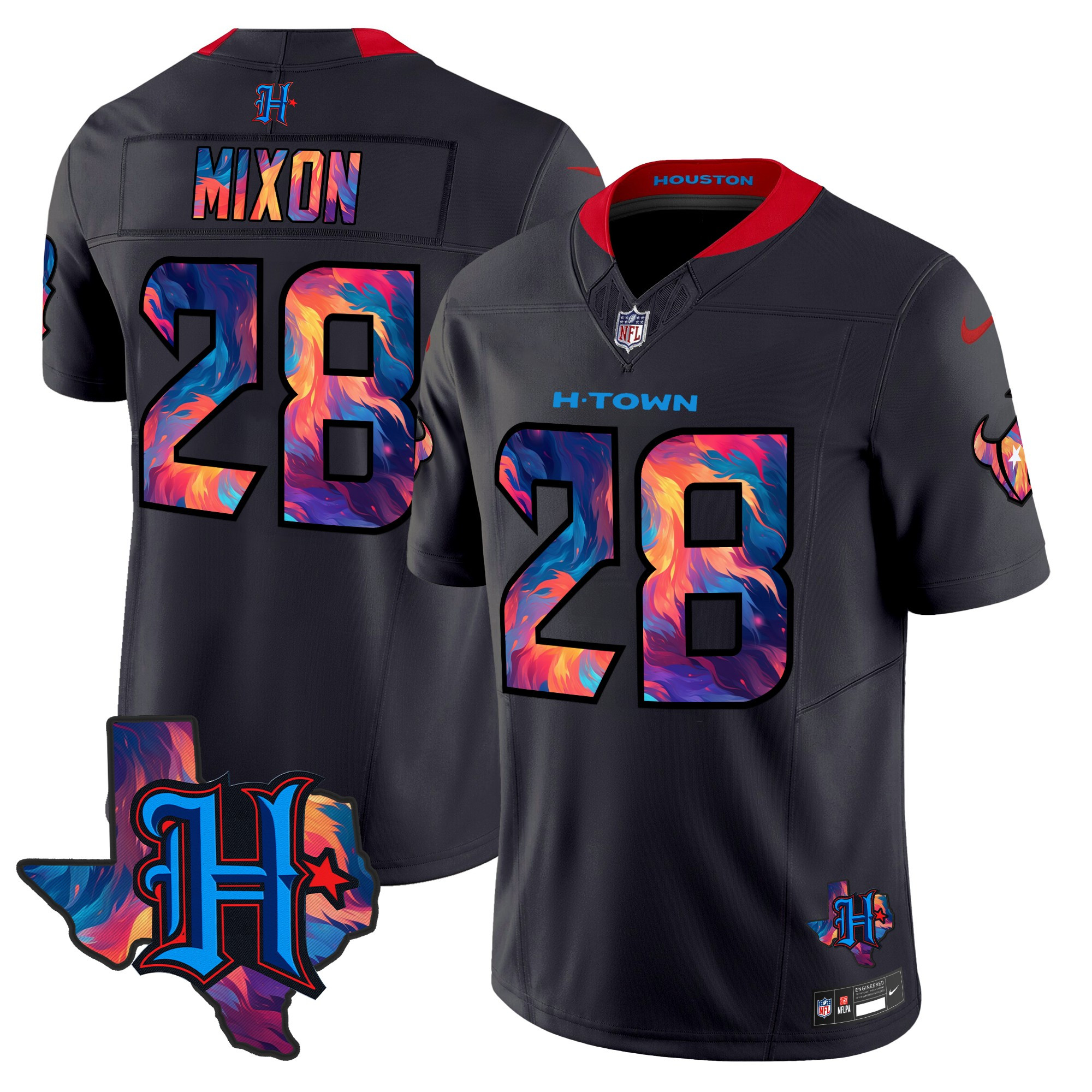Men's Joe Mixon Houston Texans 2024 Special Vapor Limited Navy Limited Jersey - All Stitched