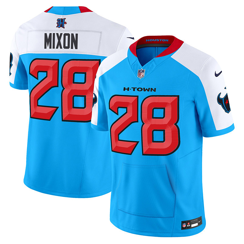 Men's Joe Mixon Houston Texans 2024 Vapor Hand Warmer Blue Alternate Jersey - All Stitched