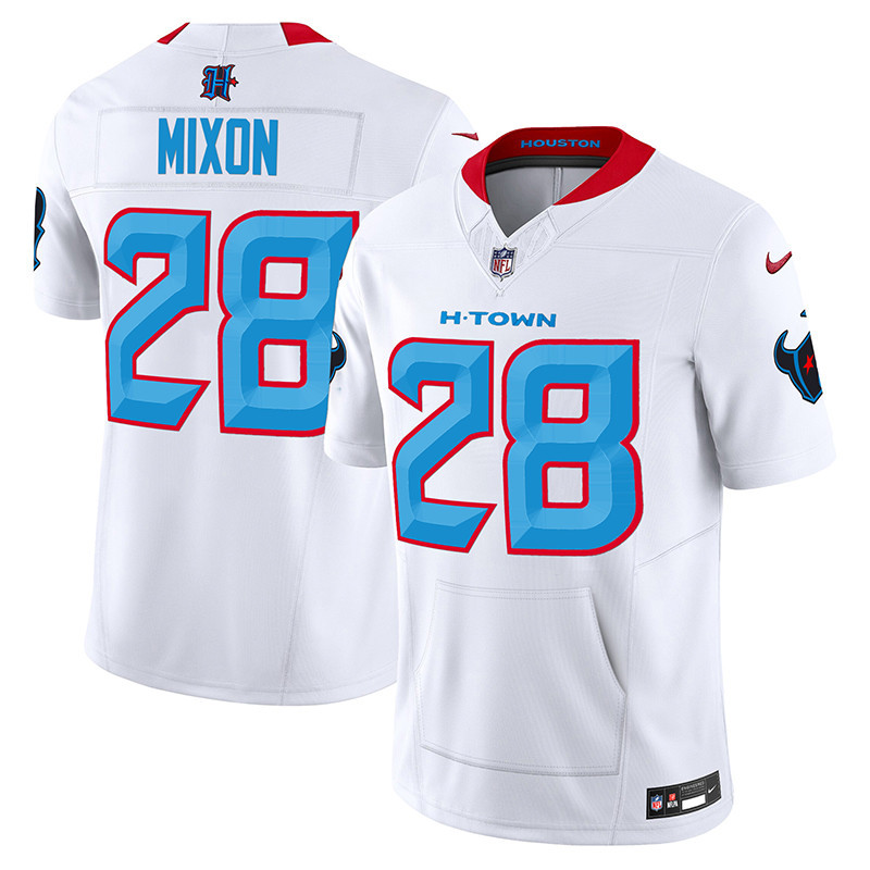 Men's Joe Mixon Houston Texans 2024 Vapor Hand Warmer White Jersey - All Stitched