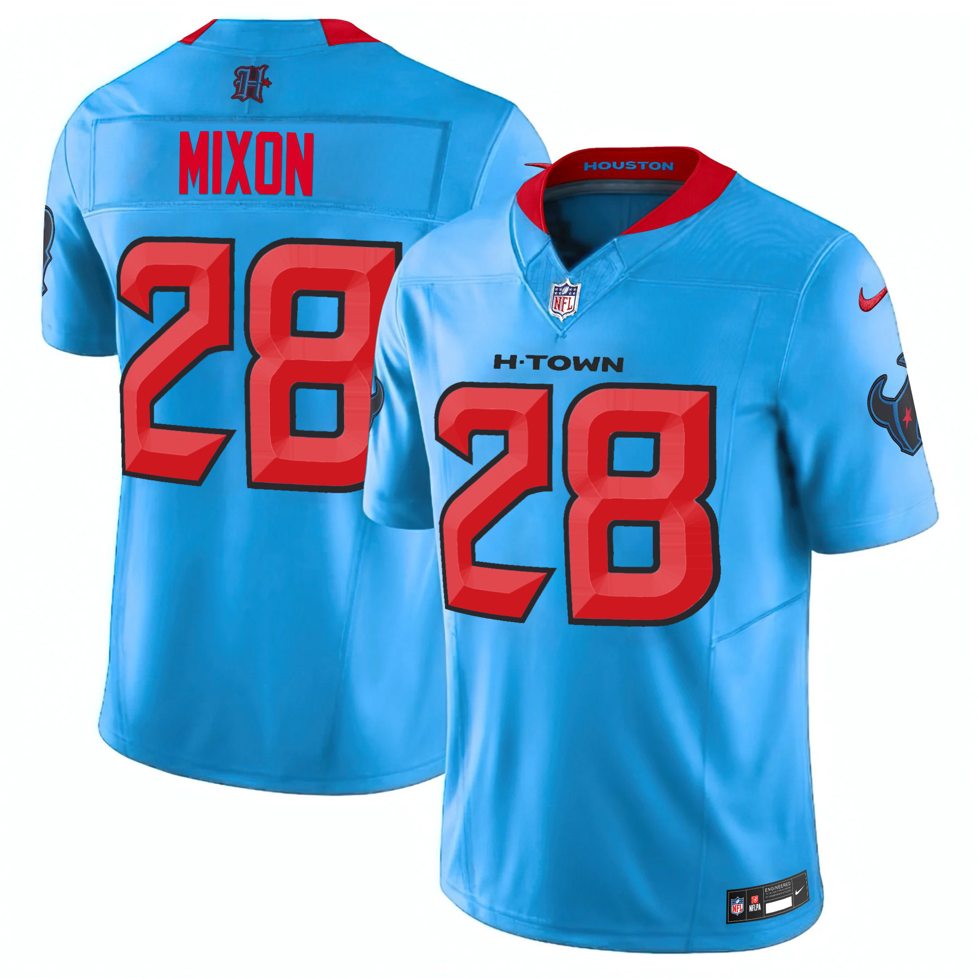 Men's Joe Mixon Houston Texans 2024 Vapor Limited Blue Blue Jersey - All Stitched