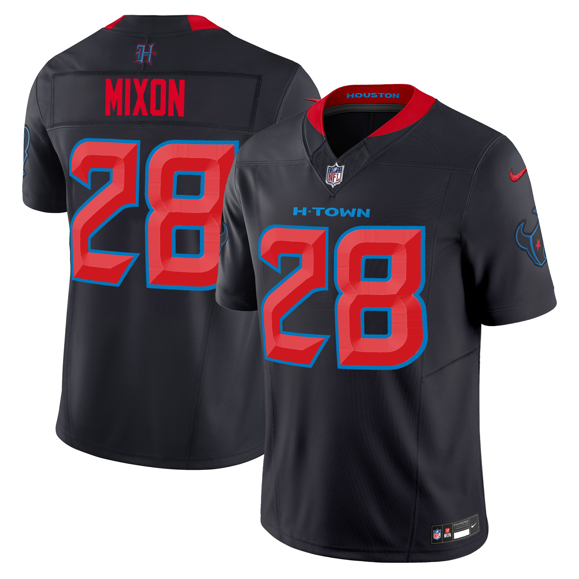 Men's Joe Mixon Houston Texans 2024 Vapor Limited Blue Navy Limited Jersey - All Stitched