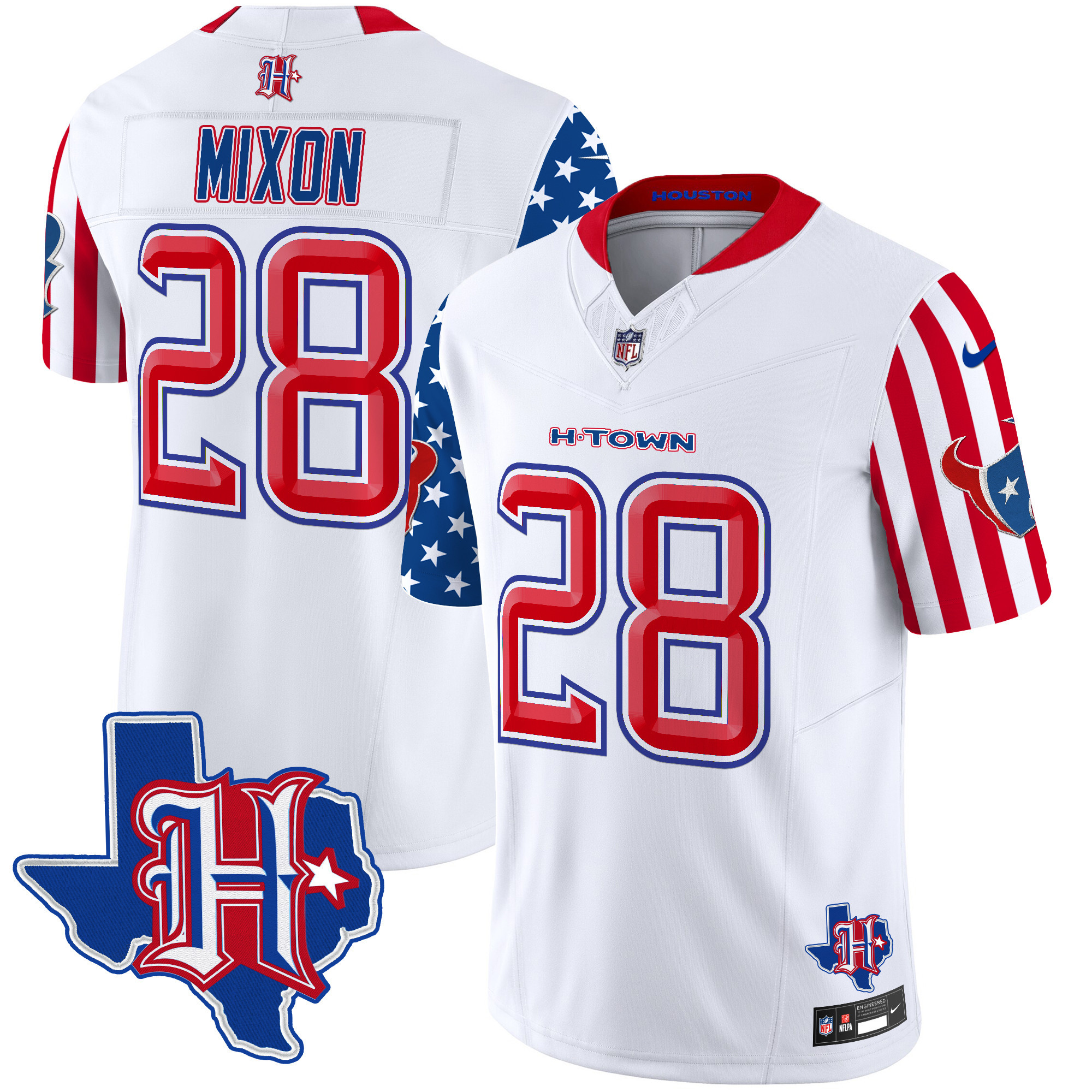 Men's Joe Mixon Houston Texans American Style Vapor Limited White Jersey - All Stitched