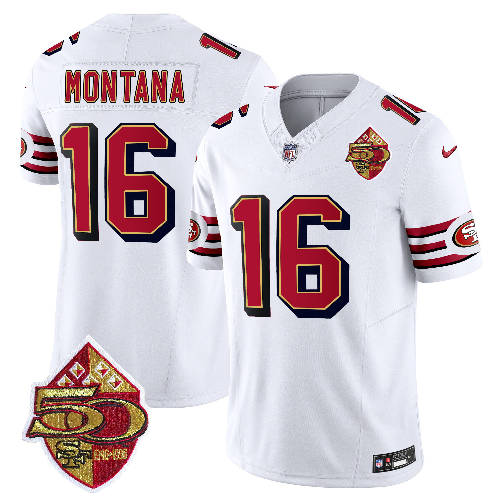 Men's Joe Montana San Francisco 49ers 1996 Throwback Vapor Limited White Jersey - All Stitched