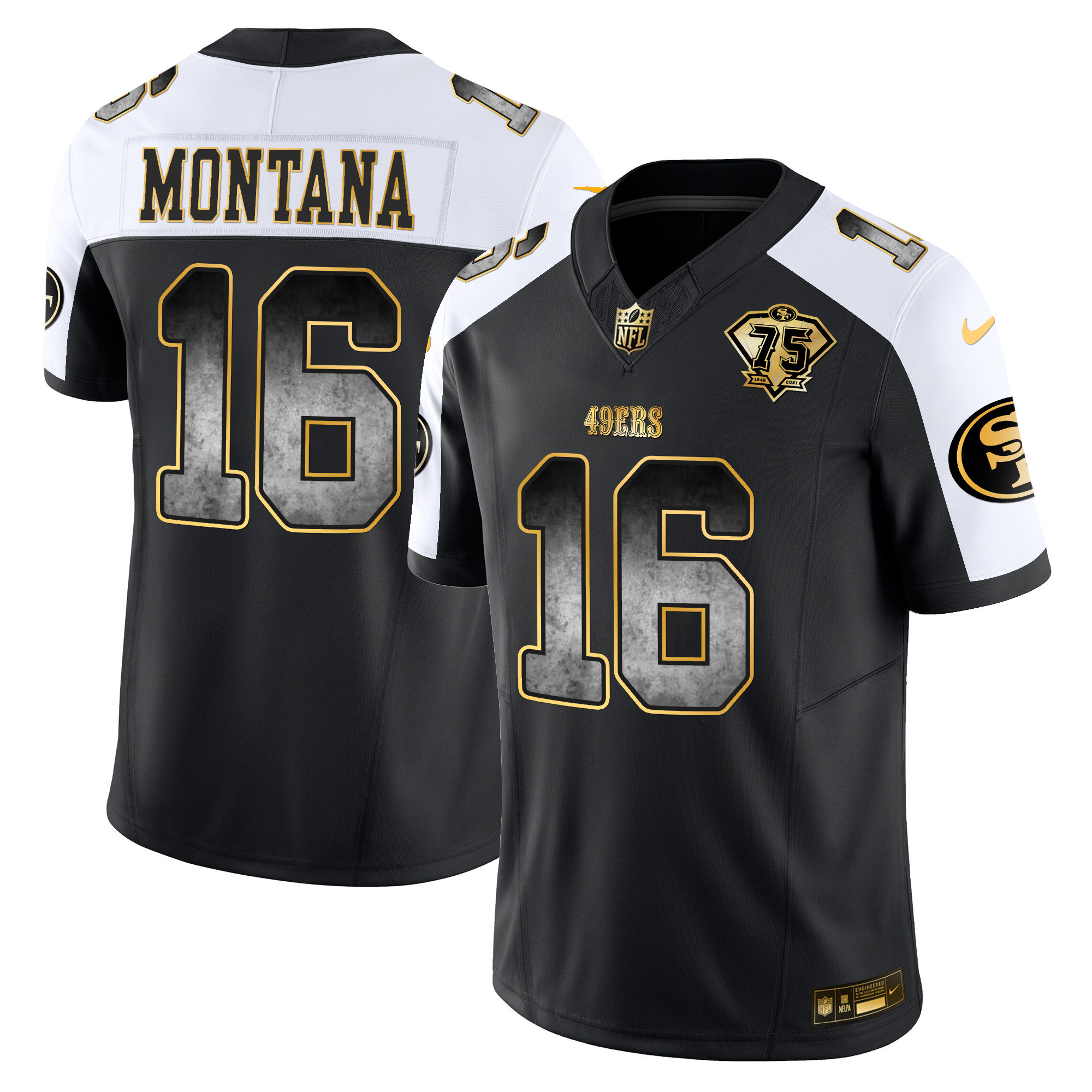 Men's Joe Montana San Francisco 49ers Arch Smoke Vapor Alternate Jersey - All Stitched