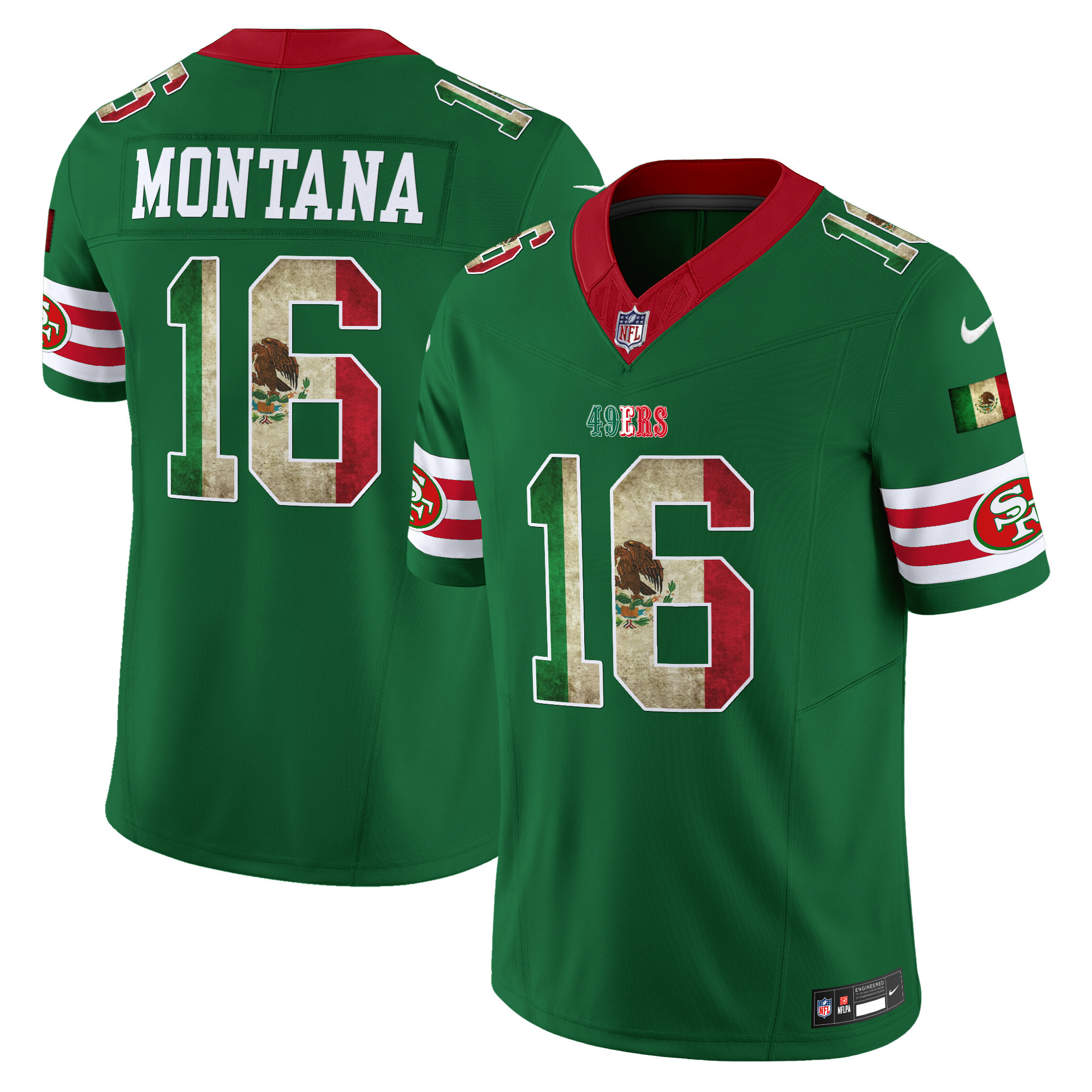 Men's Joe Montana San Francisco 49ers Mexico Vapor Limited Green Jersey - All Stitched