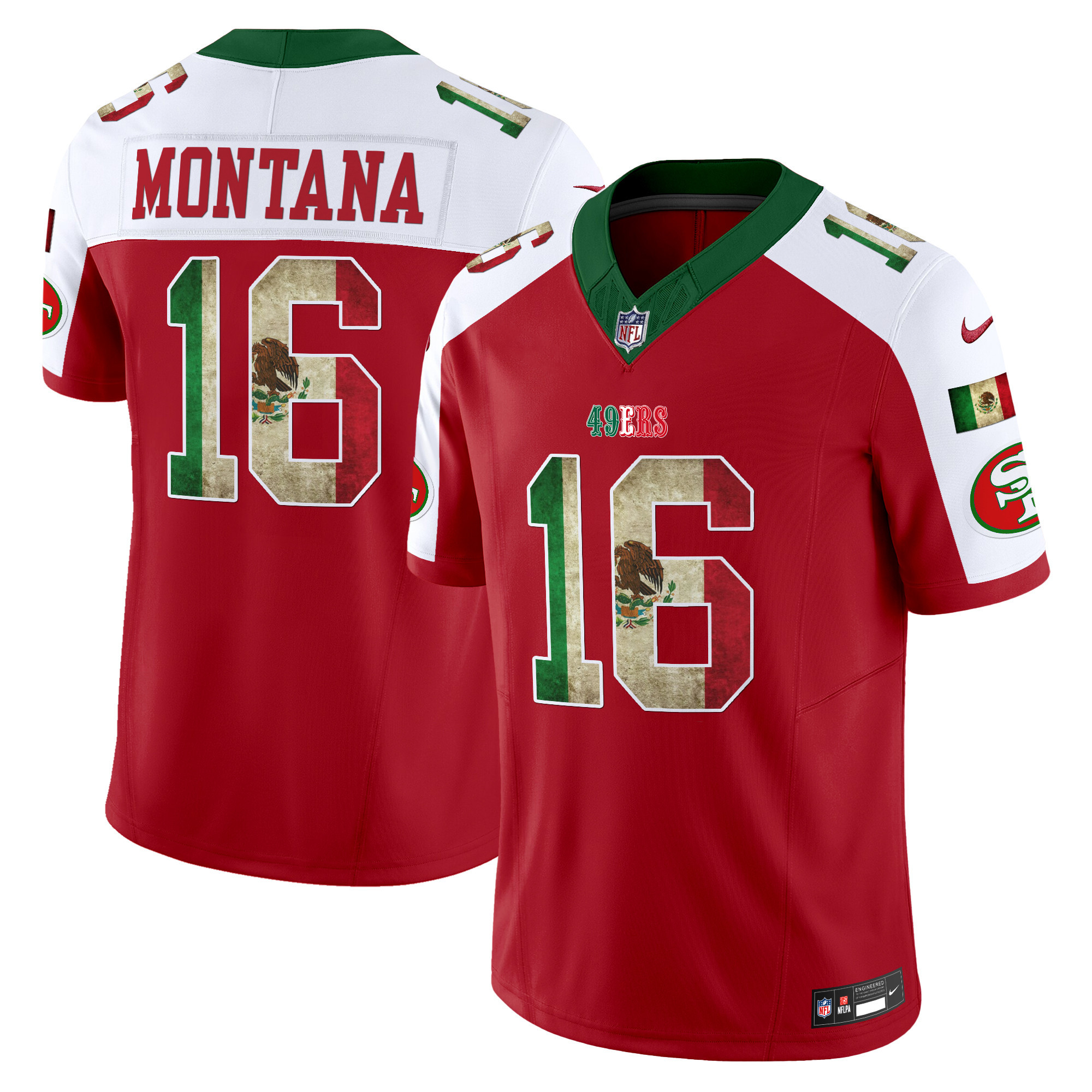 Men's Joe Montana San Francisco 49ers Mexico Vapor Limited Red Alternate Jersey - All Stitched