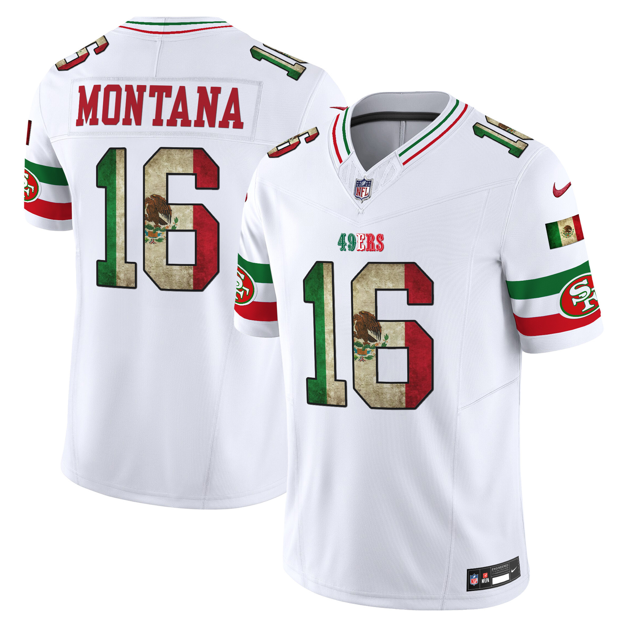 Men's Joe Montana San Francisco 49ers Mexico Vapor Limited White Jersey - All Stitched