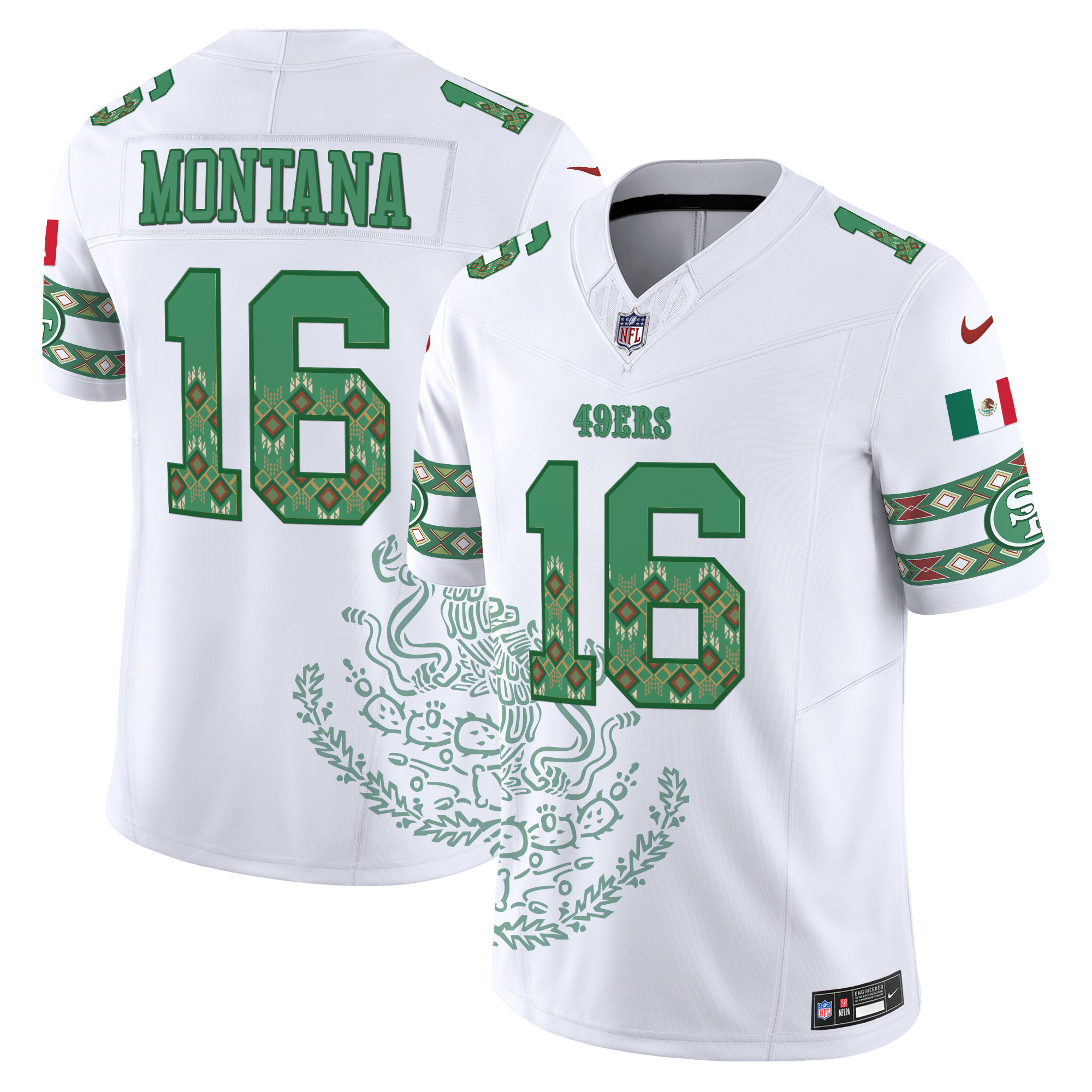 Men's Joe Montana San Francisco 49ers Mexico Vapor Limited White Jersey - Printed