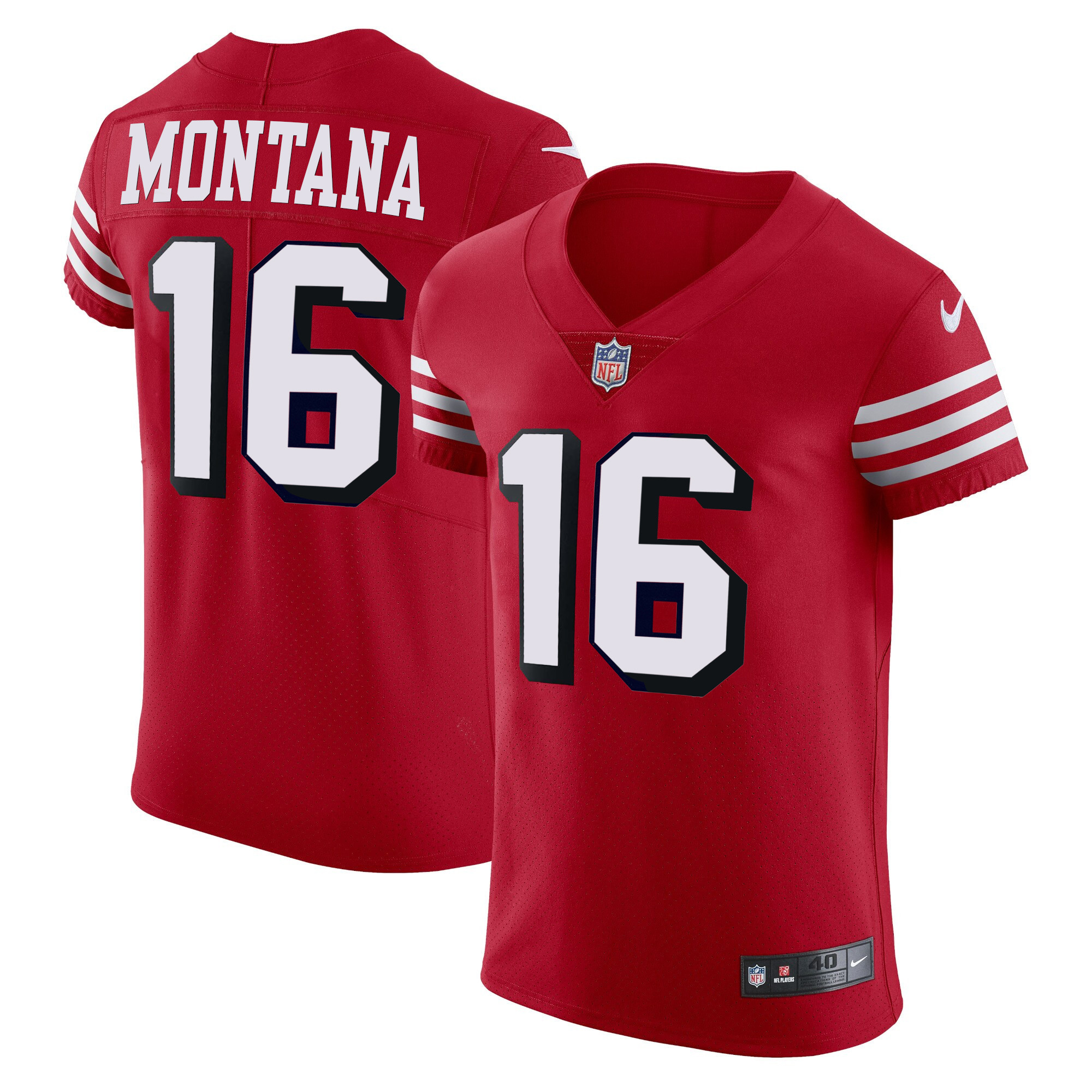 Men's Joe Montana San Francisco 49ers Vapor Elite Red Jersey - All Stitched