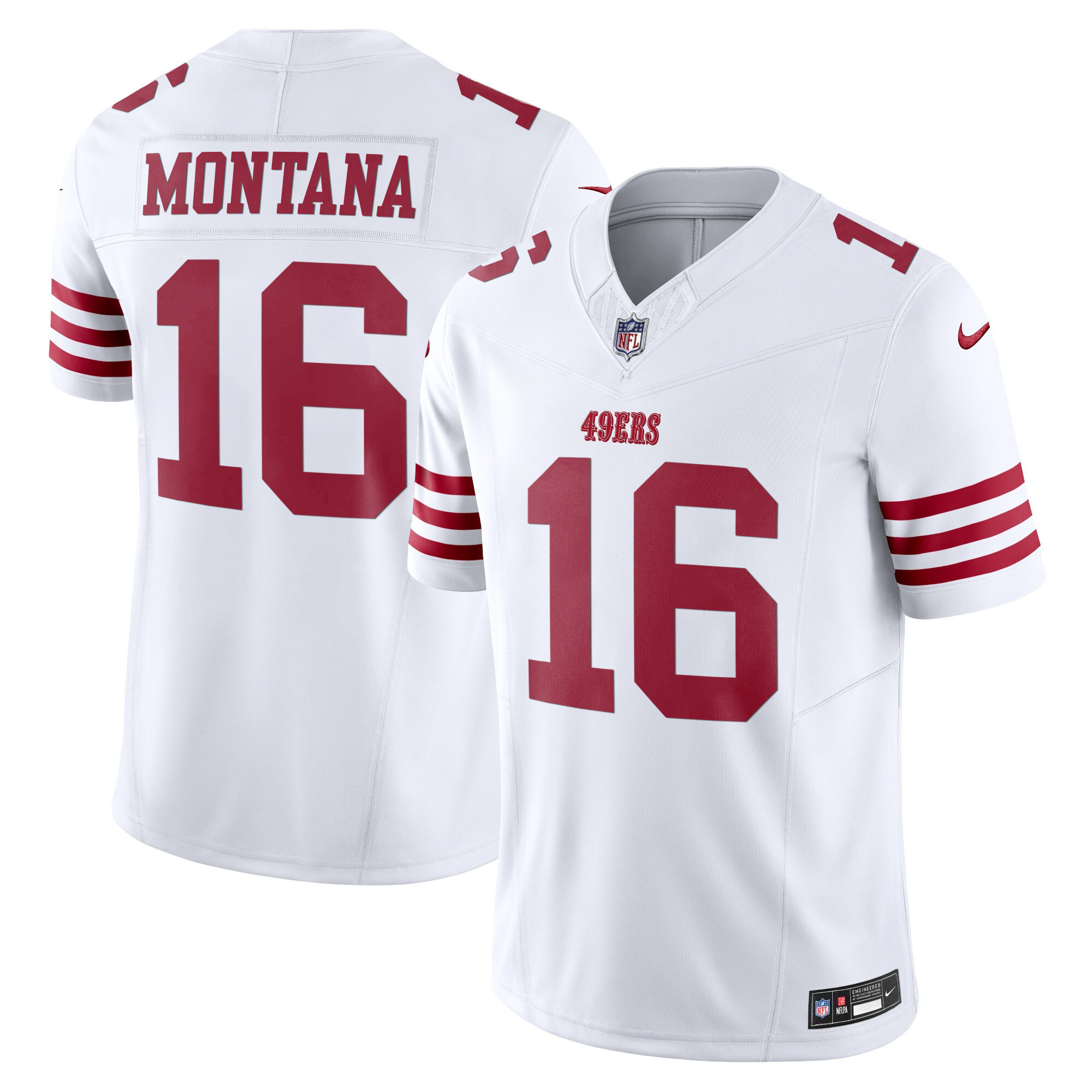Men's Joe Montana San Francisco 49ers Vapor Limited White Jersey - All Stitched