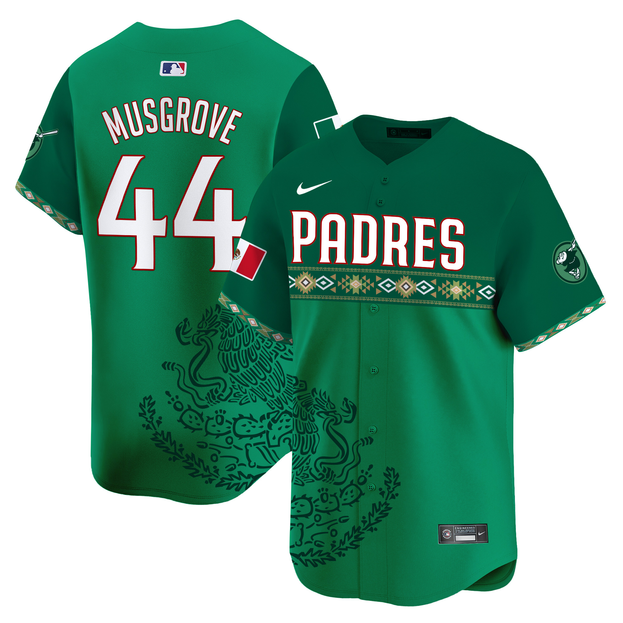Men's Joe Musgrove San Diego Padres Mexico Vapor Premier Limited Green Jersey - Printed