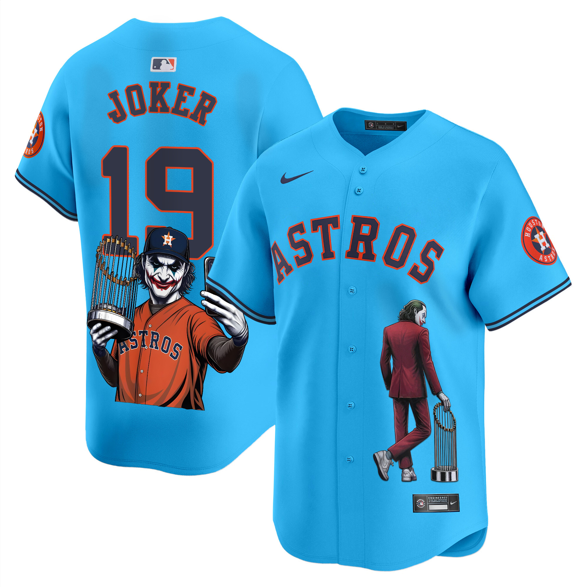 Men's Joker Houston Astros Joker Vapor Premier Limited Light blue Jersey - Printed
