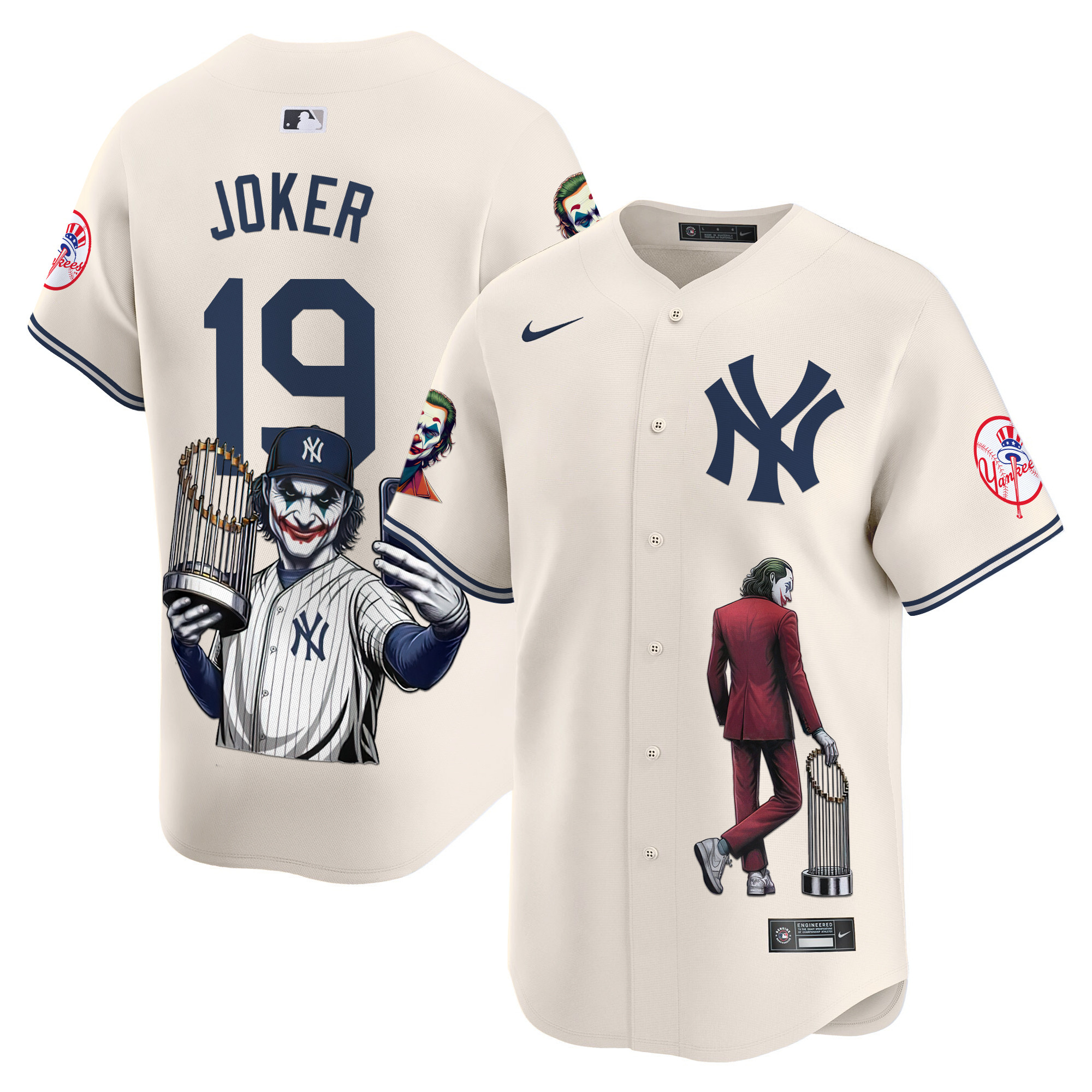 Men's Joker New York Yankees Joker Vapor Premier Limited Cream Jersey - Printed