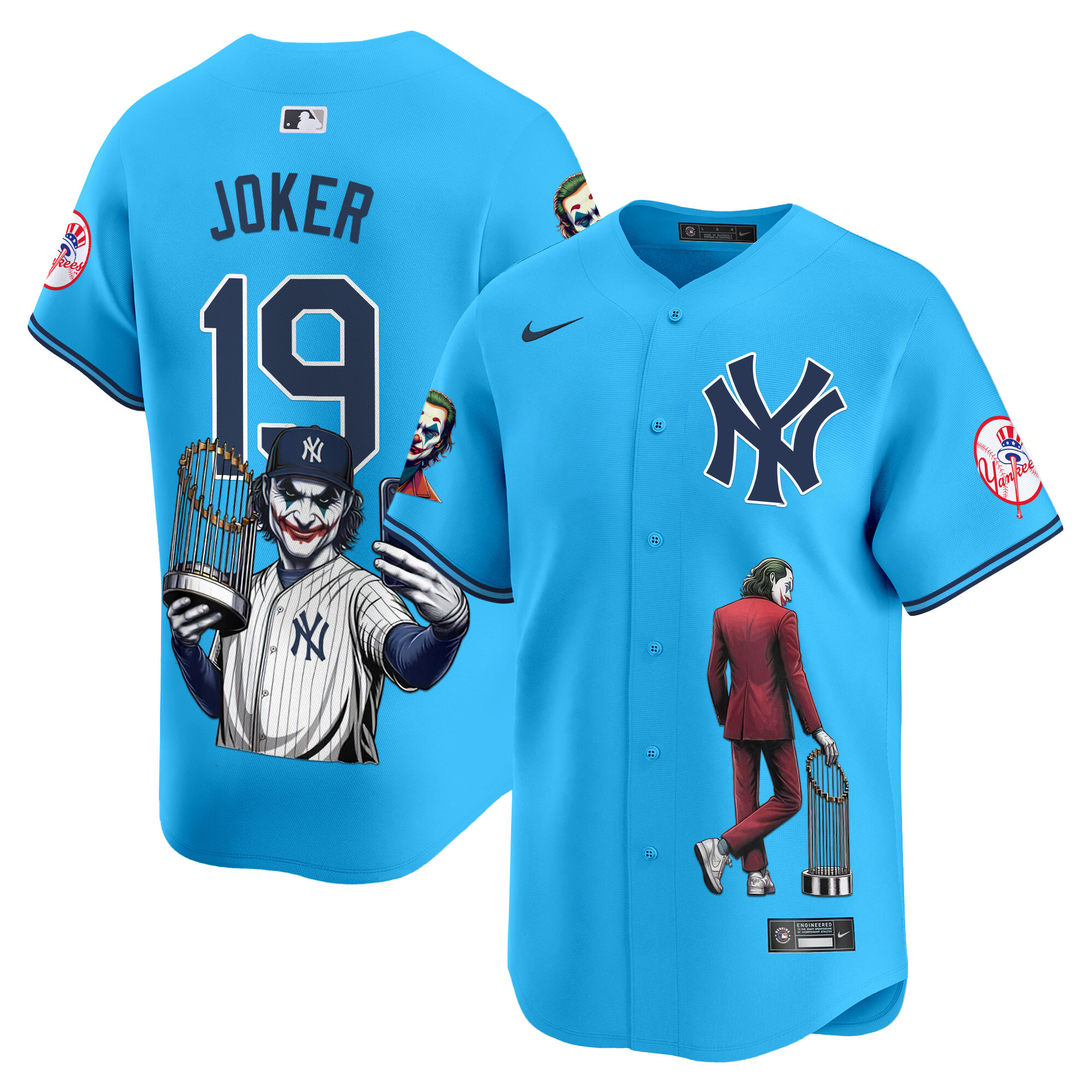 Men's Joker New York Yankees Joker Vapor Premier Limited Light Blue Jersey - Printed