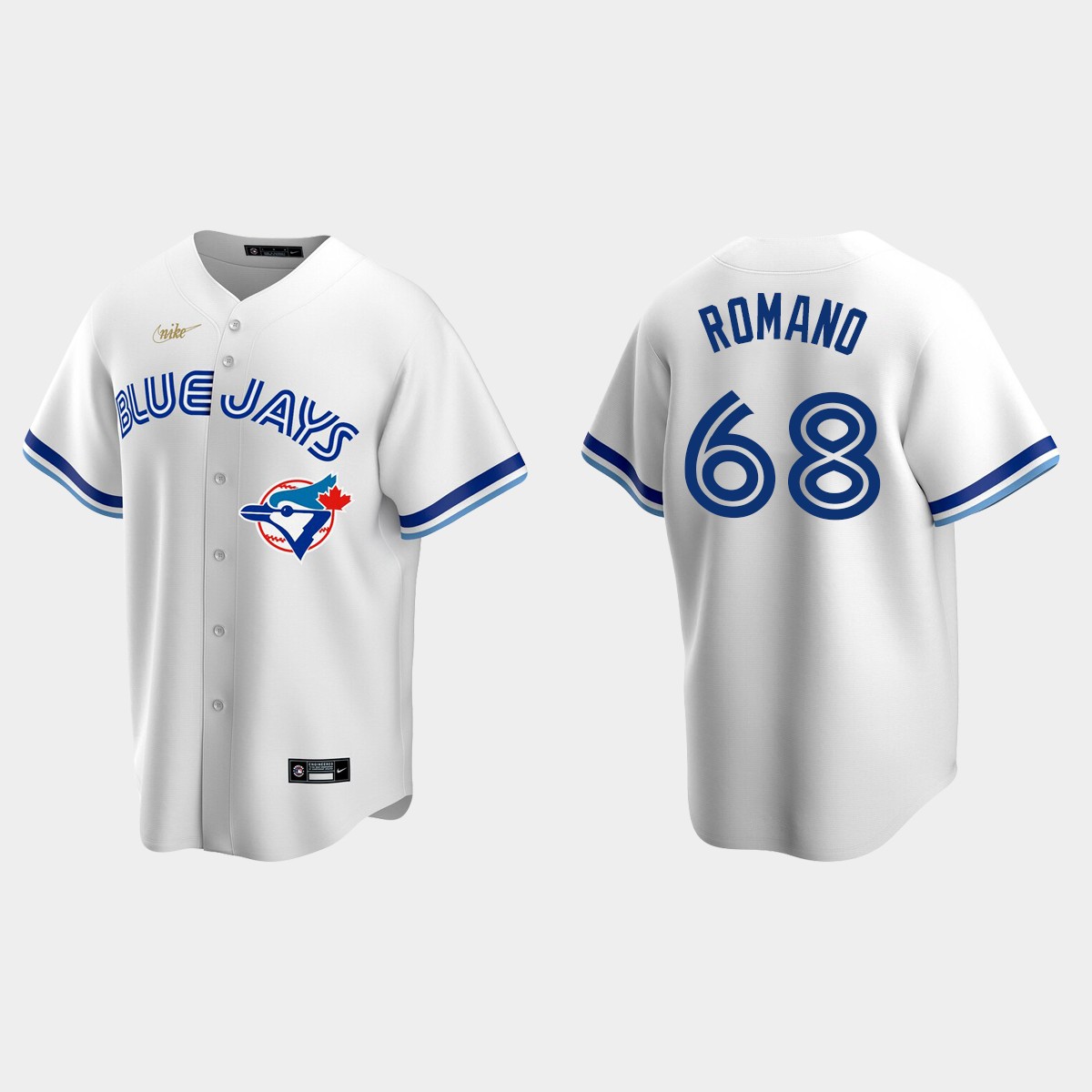 Men's Jordan Romano #68 Toronto Blue Jays Cooperstown Collection Home Jersey - White