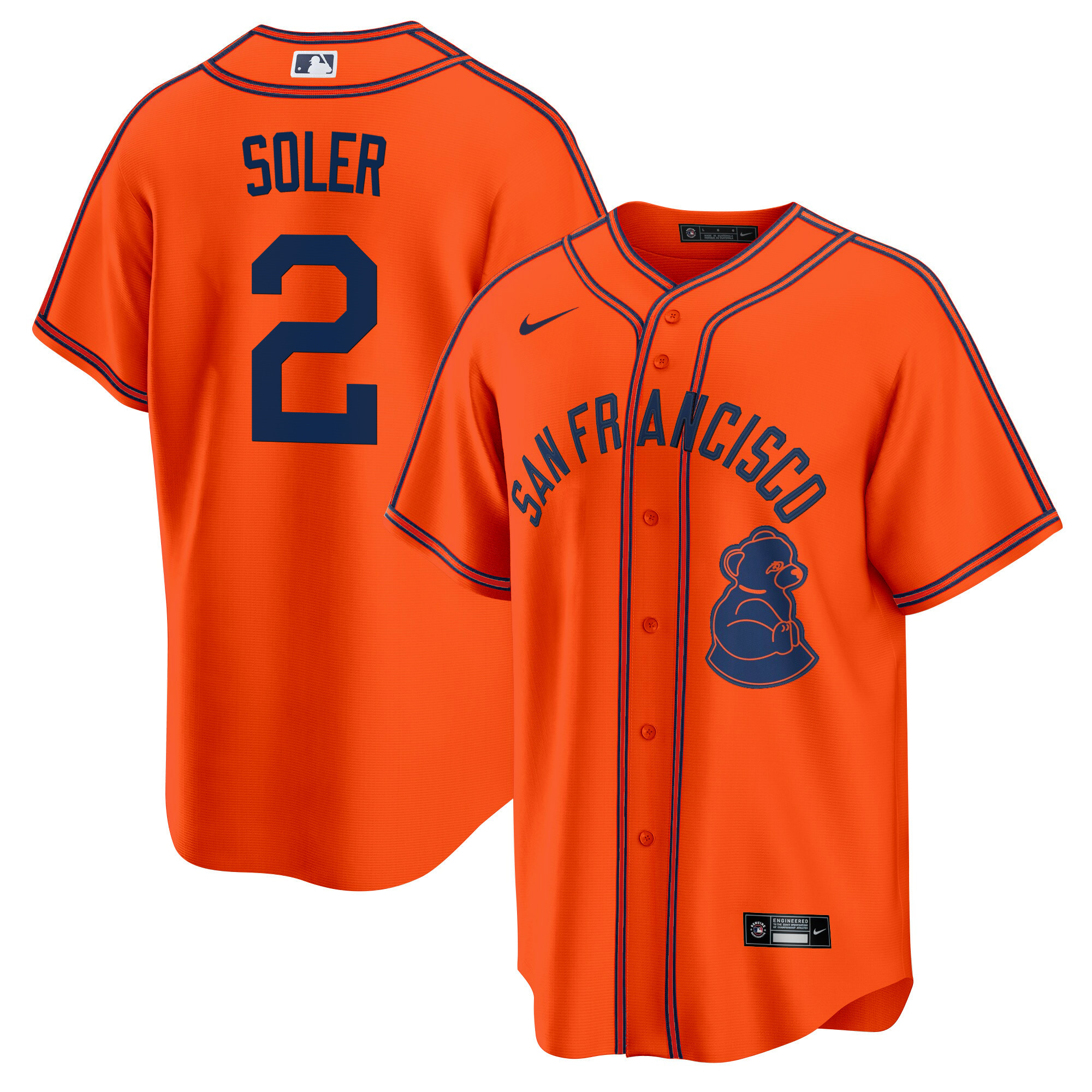 Men's Jorge Soler San Francisco Giants 2024 Rickwood Classic Vapor Premier Limited Orange Jersey - All Stitched