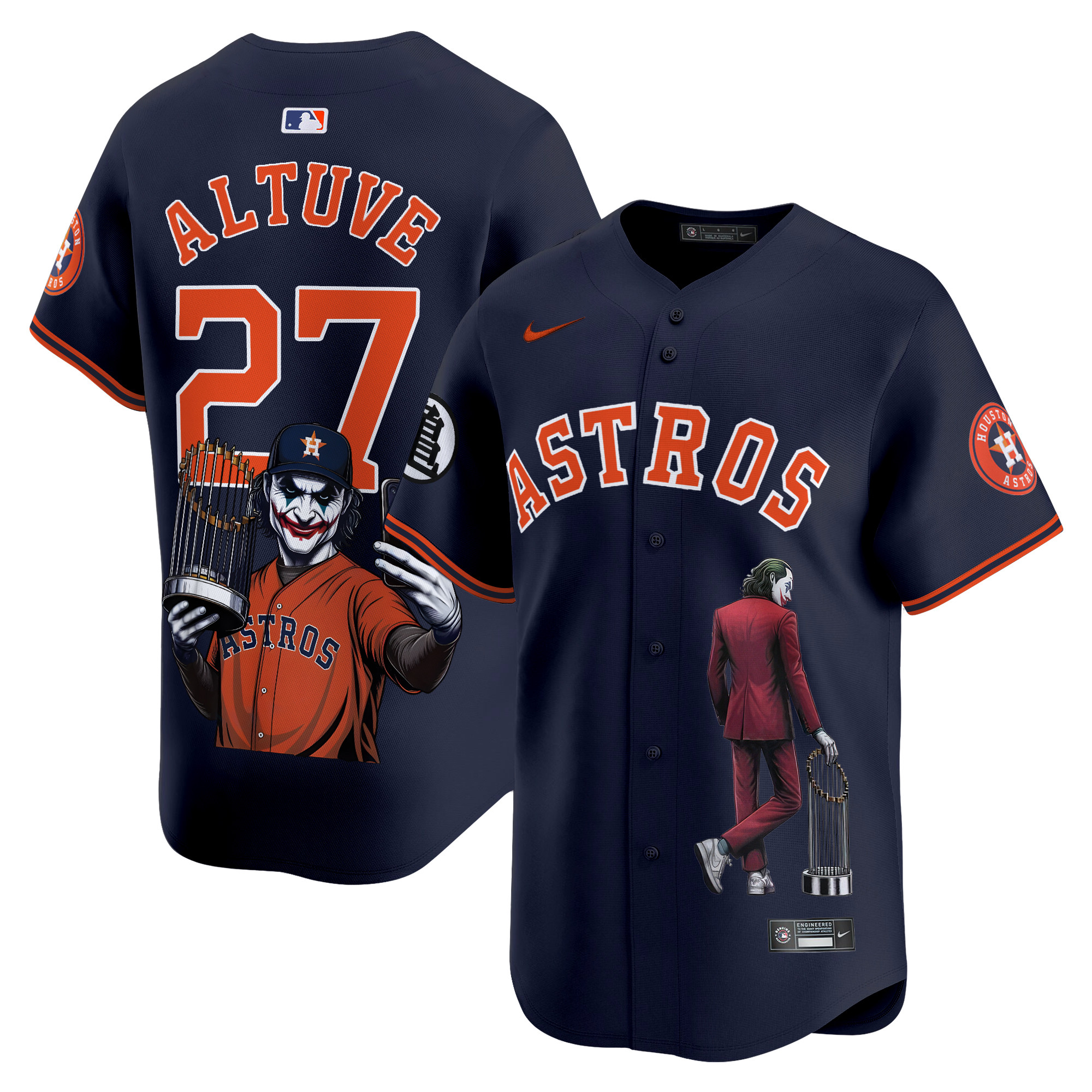 Men's JosÈ Altuve Houston Astros Joker Vapor Premier Limited Navy Jersey - Printed