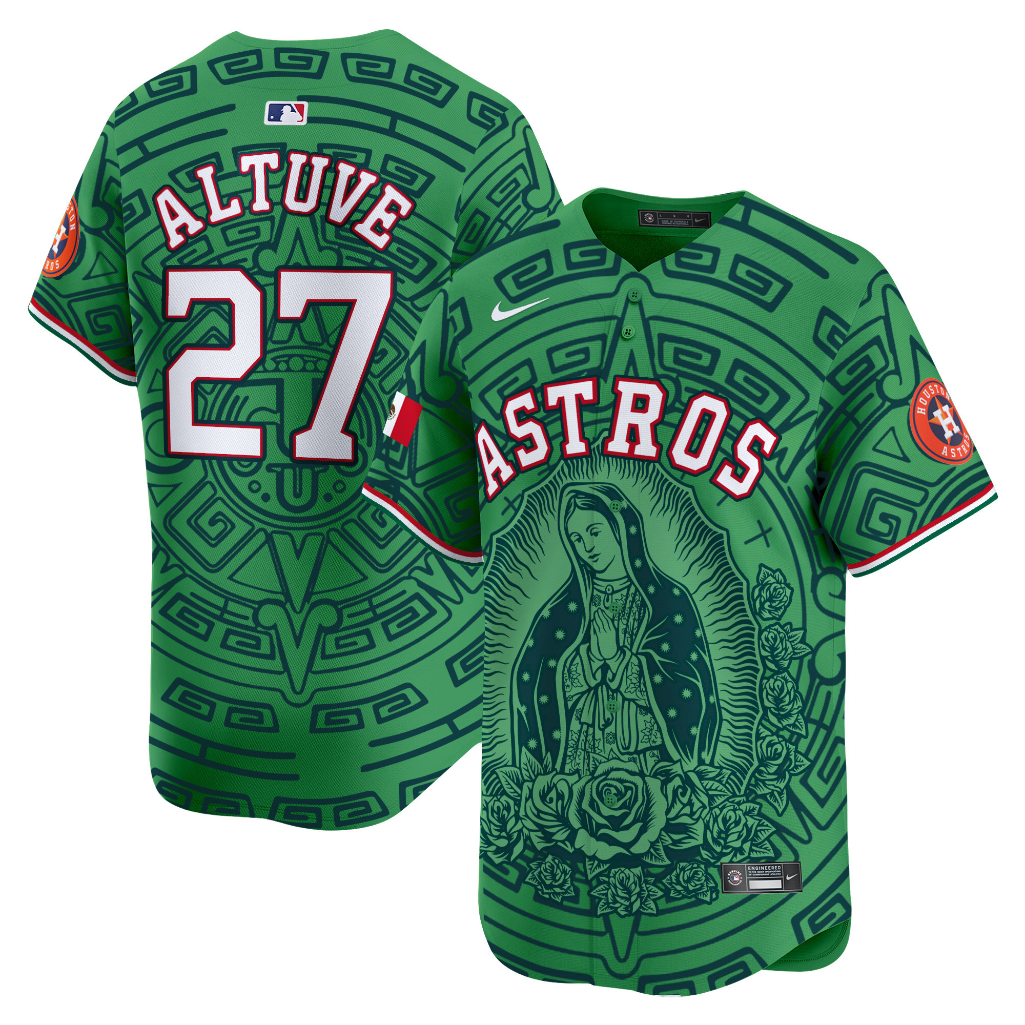 Men's JosÈ Altuve Houston Astros Mexico Guadalupe Vapor Premier Limited Green Jersey - Printed