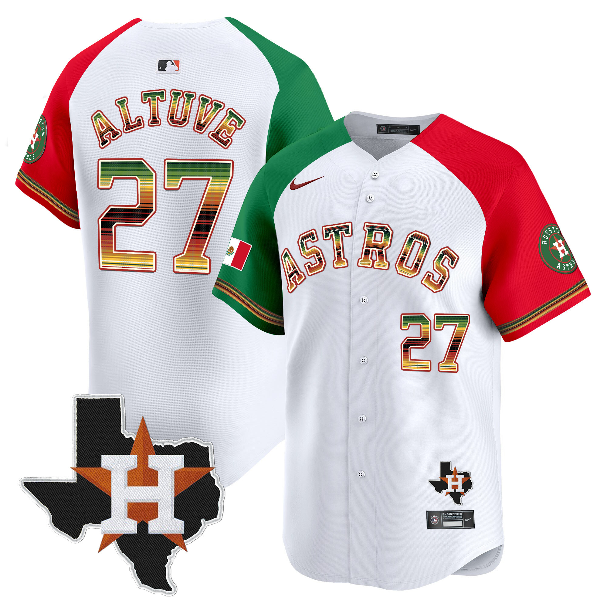 Men's JosÈ Altuve Houston Astros Mexico Traditional Style Vapor Premier Limited Alternate Jersey - All Stitched