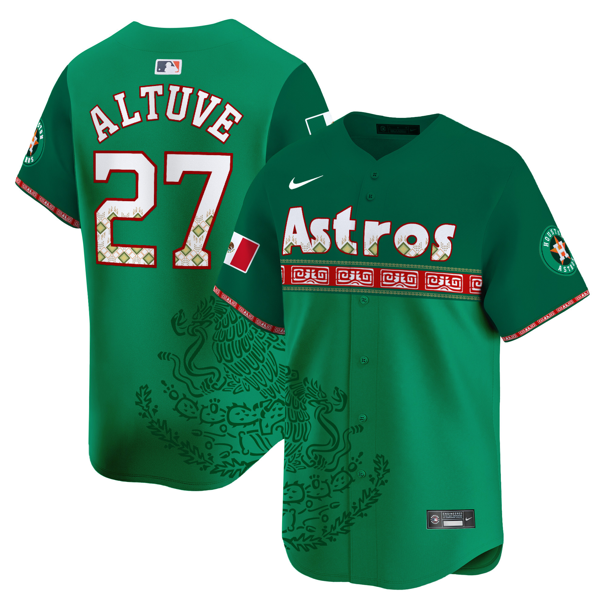 Men's JosÈ Altuve Houston Astros Mexico Vapor Premier Limited Green Jersey V5 - Printed