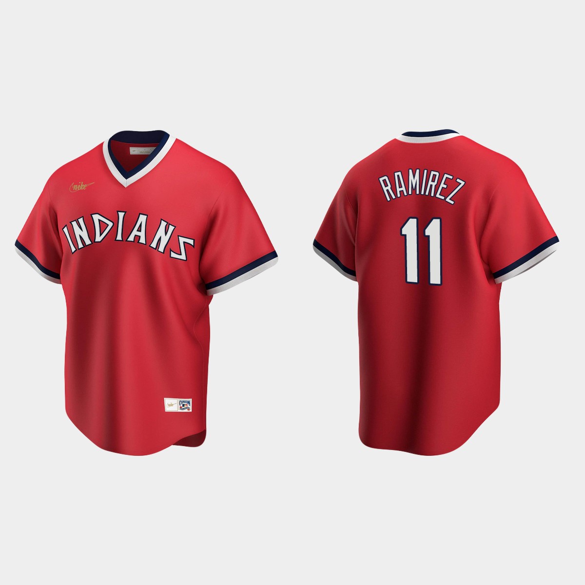 Men's Jose Ramirez Cleveland Indians Cooperstown Collection Road Jersey - Red