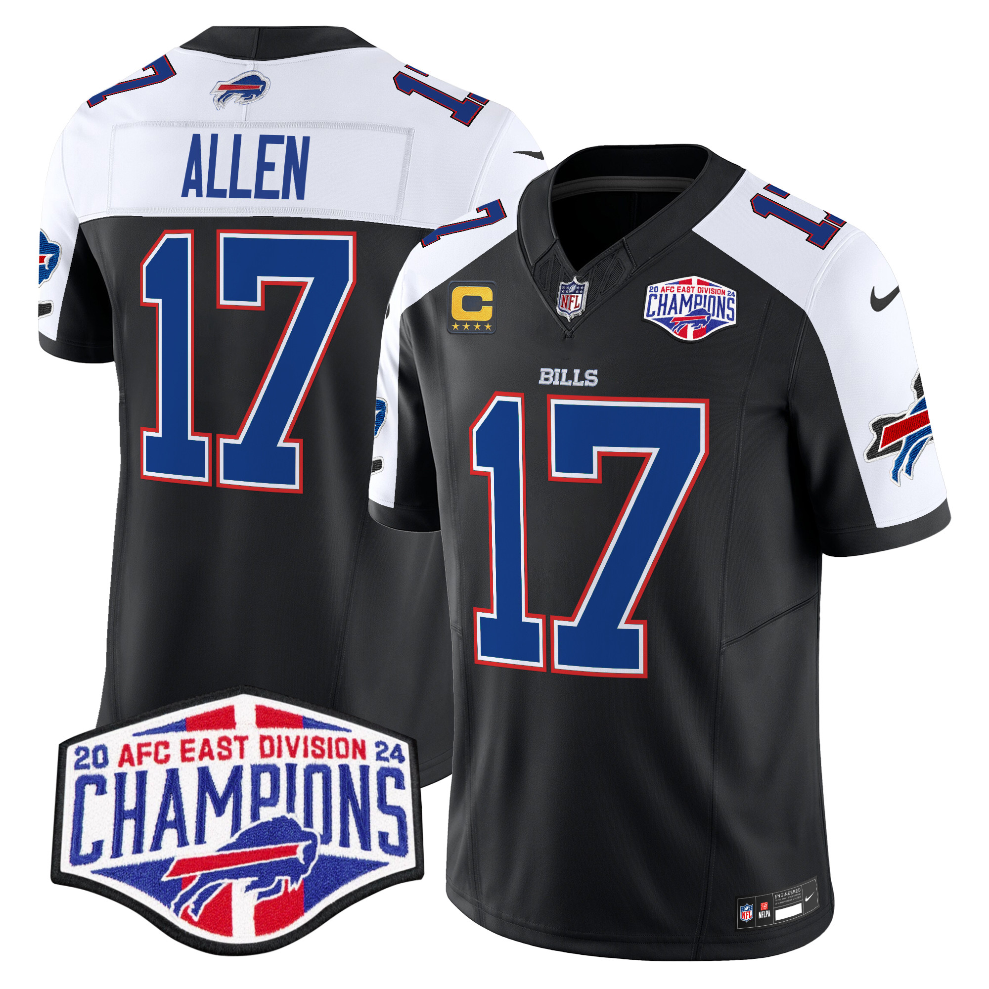 Men's Josh Allen Buffalo Bills 2024 AFC East Division Champions Vapor Limited Black Alternate Jersey - All Stitched