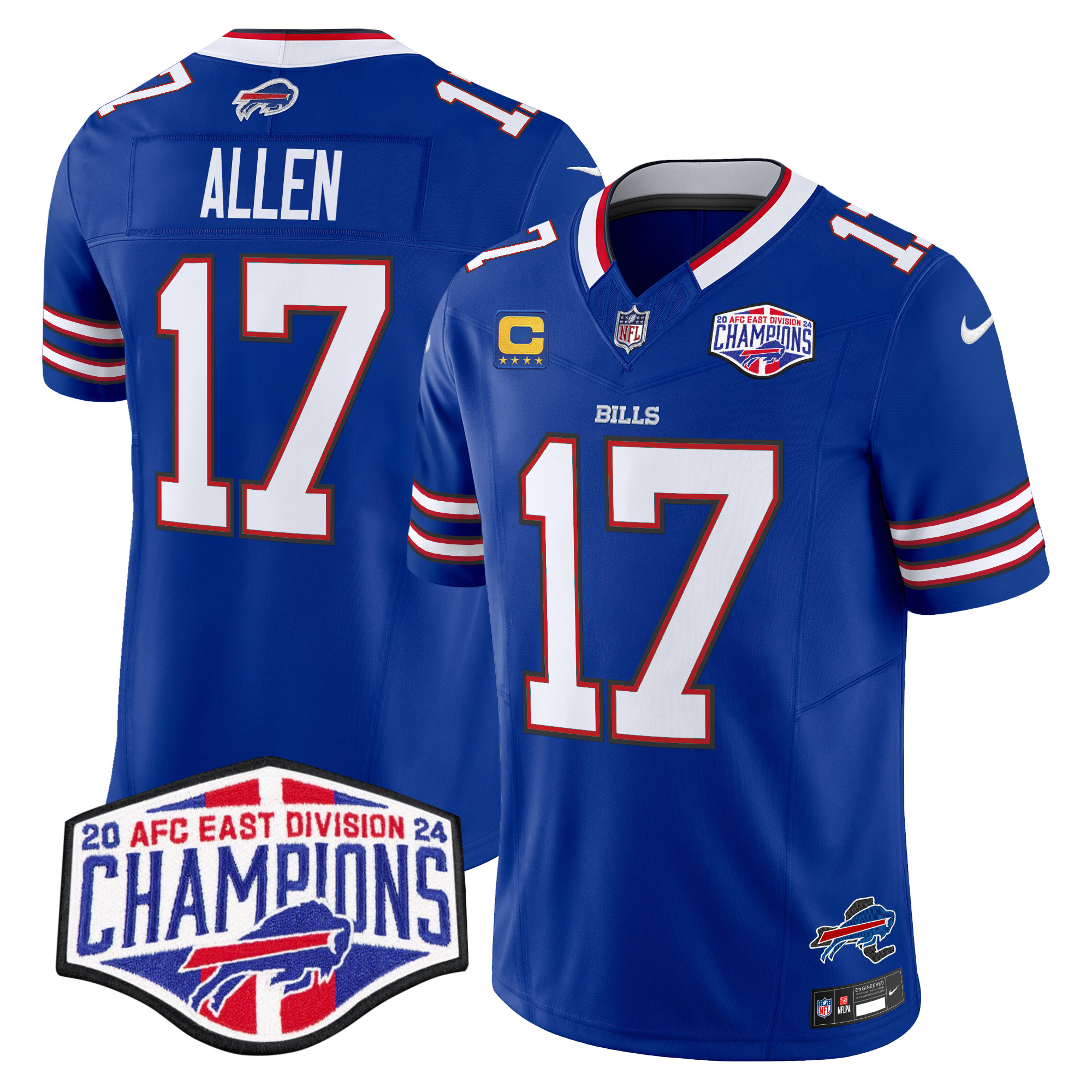 Men's Josh Allen Buffalo Bills 2024 AFC East Division Champions Vapor Limited Royal Jersey - All Stitched