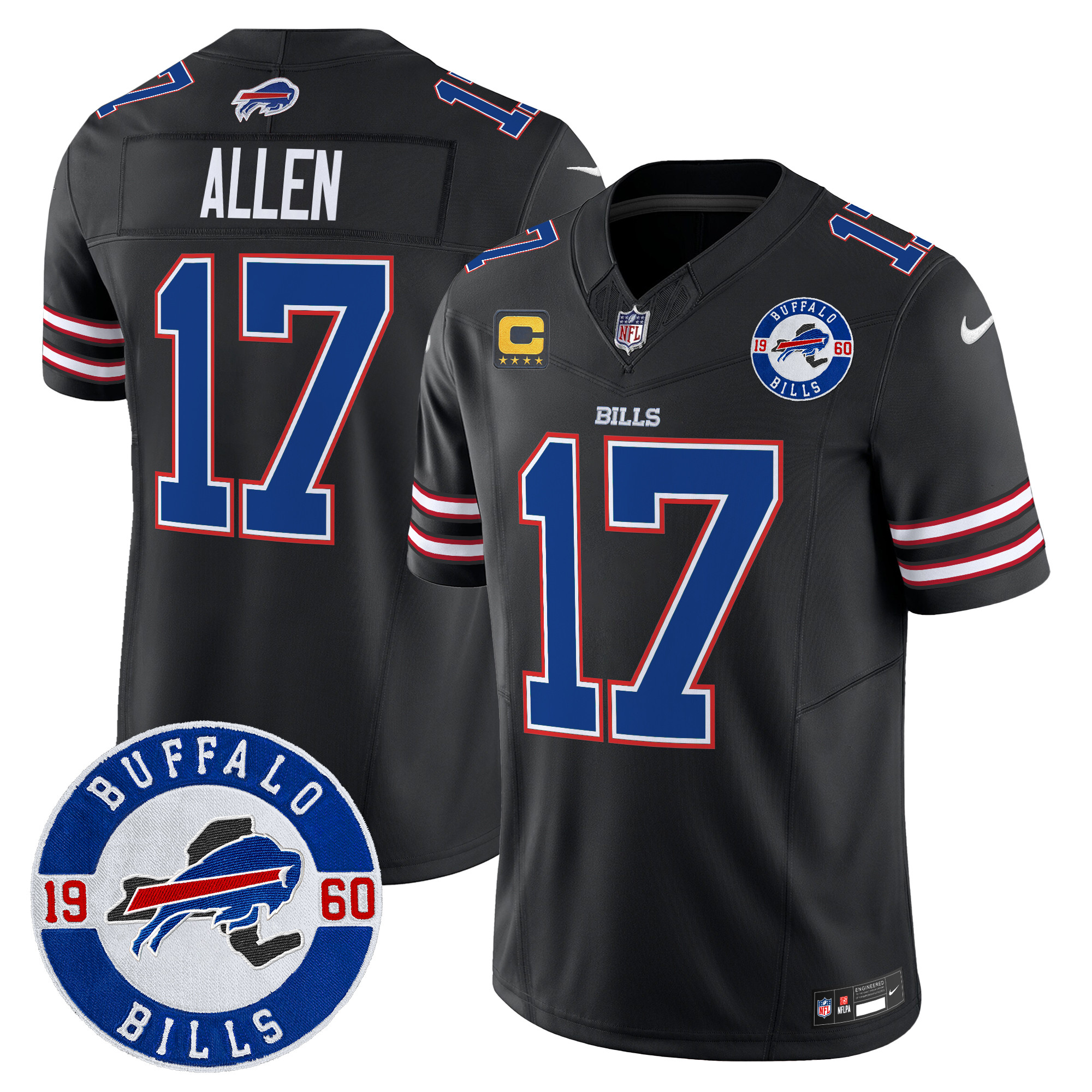 Men's Josh Allen Buffalo Bills 2024 Vapor Limited Black Jersey - All Stitched