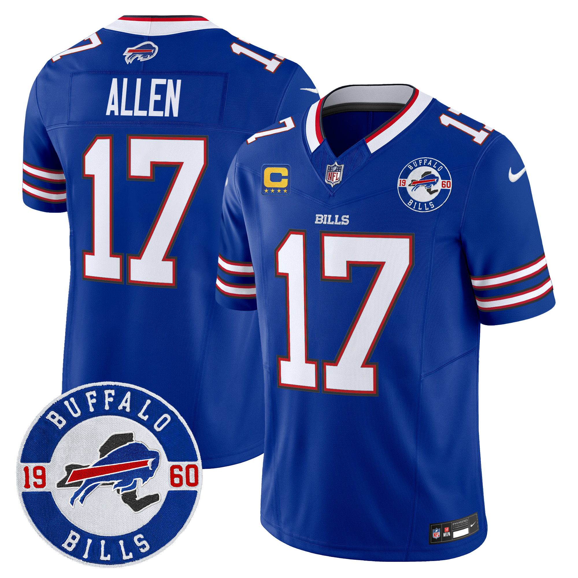 Men's Josh Allen Buffalo Bills 2024 Vapor Limited Royal Jersey - All Stitched