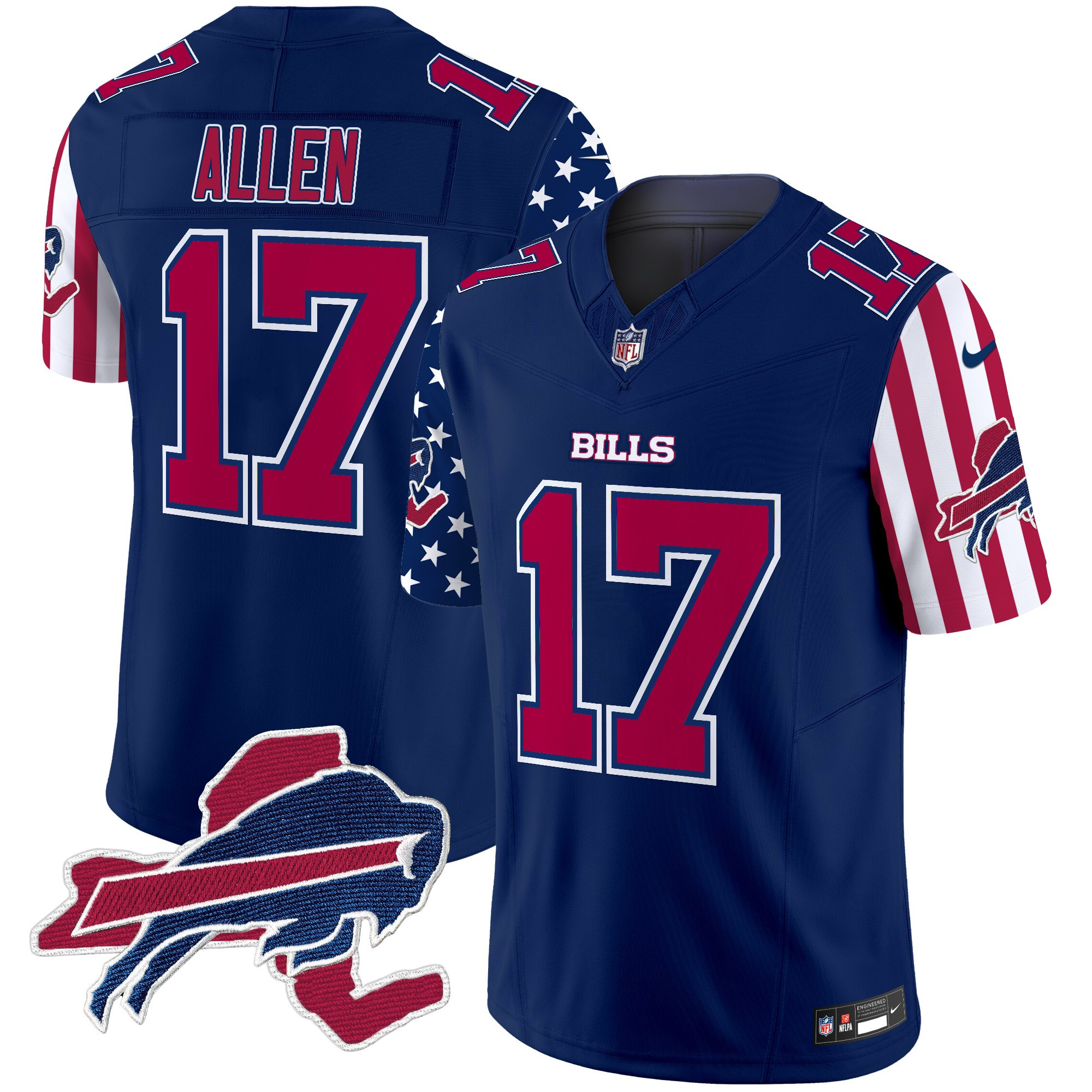 Men's Josh Allen Buffalo Bills American Style Vapor Limited Royal Jersey - All Stitched