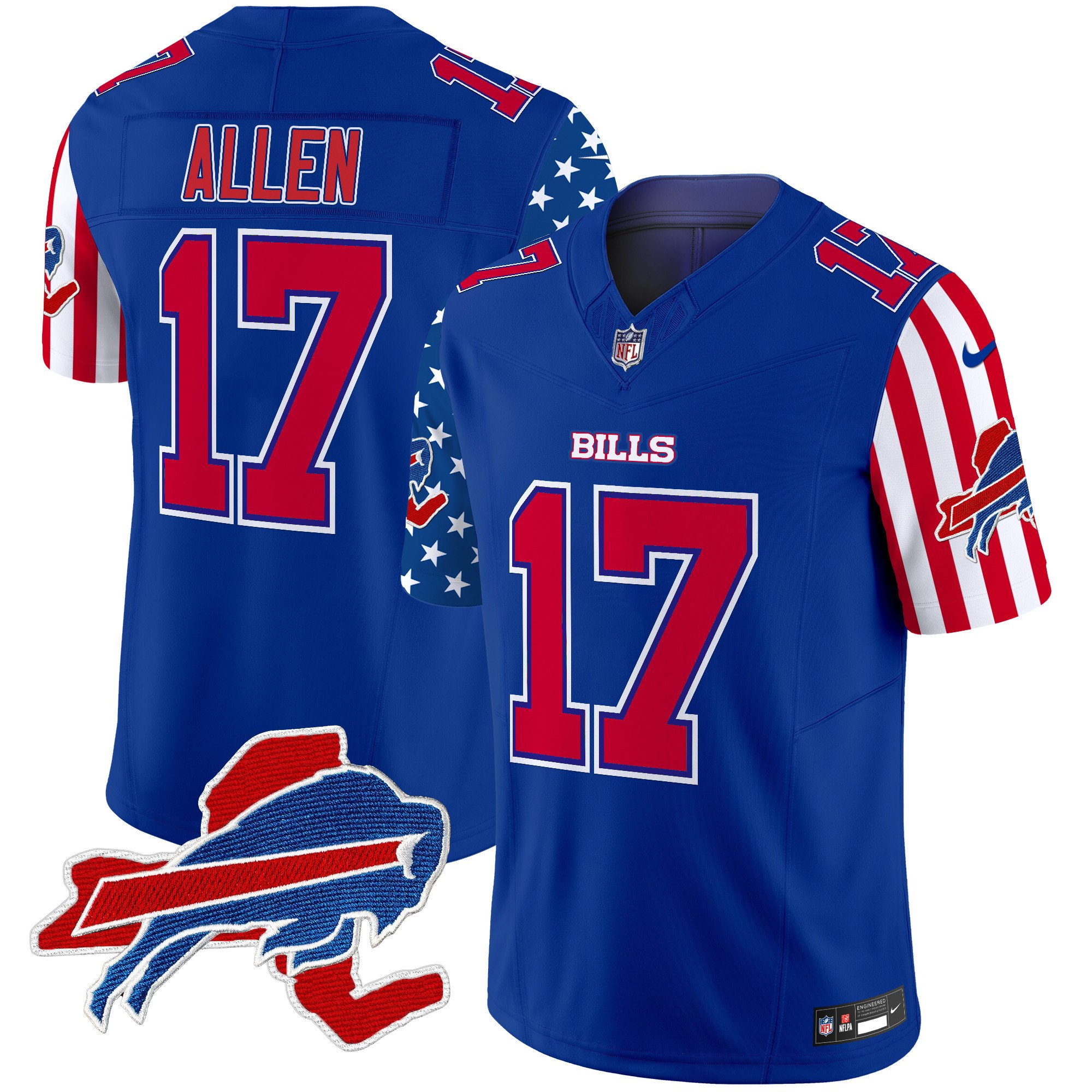 Men's Josh Allen Buffalo Bills American Style Vapor Limited Royal Jersey - All Stitched