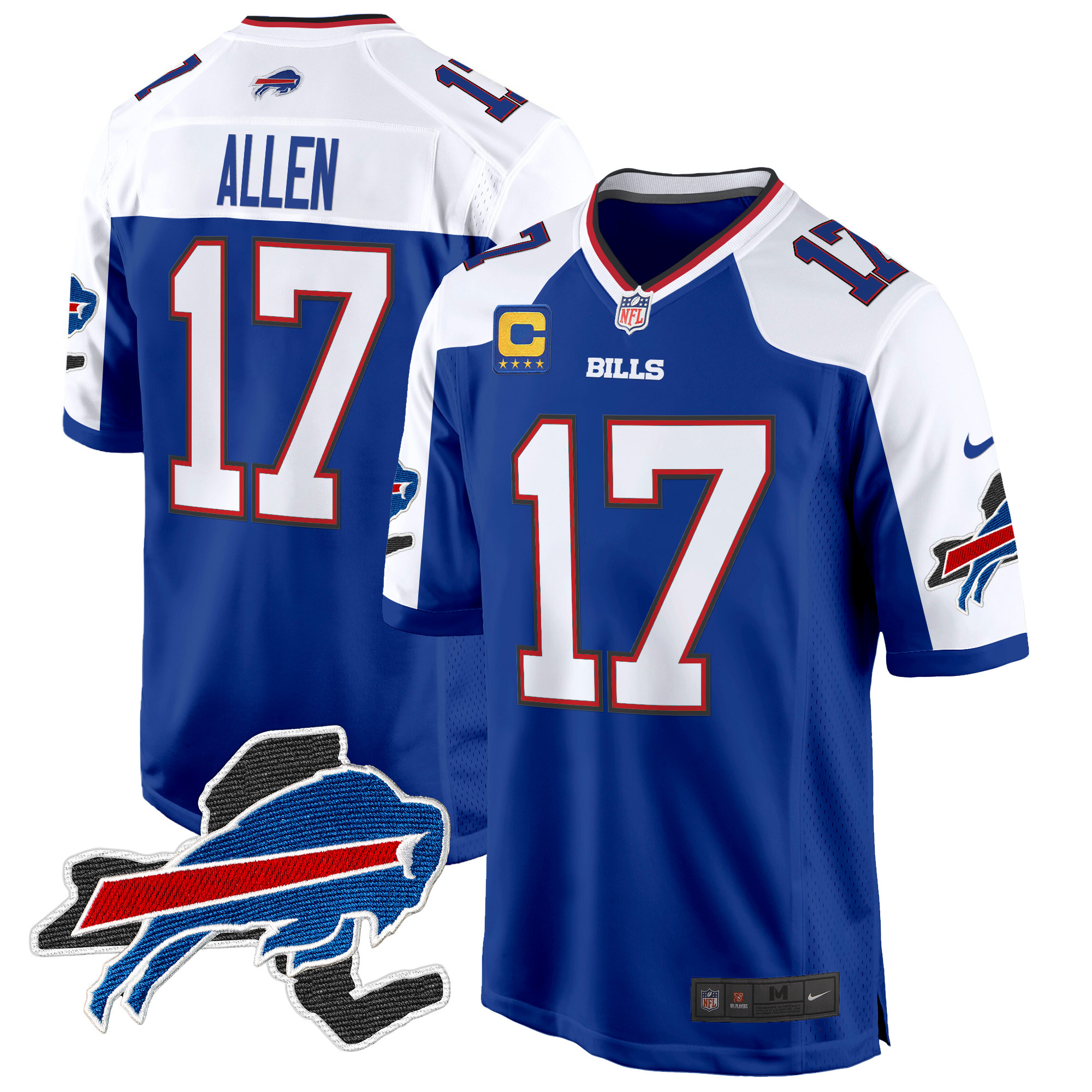 Men's Josh Allen Buffalo Bills New York Patch Game Royal Alternate Jersey - All Stitched