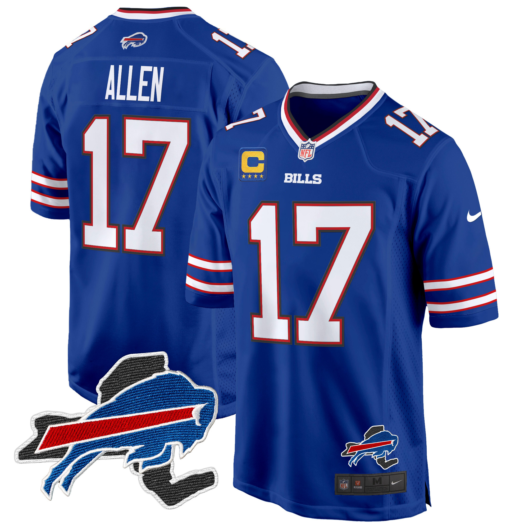 Men's Josh Allen Buffalo Bills New York Patch Game Royal Jersey - All Stitched