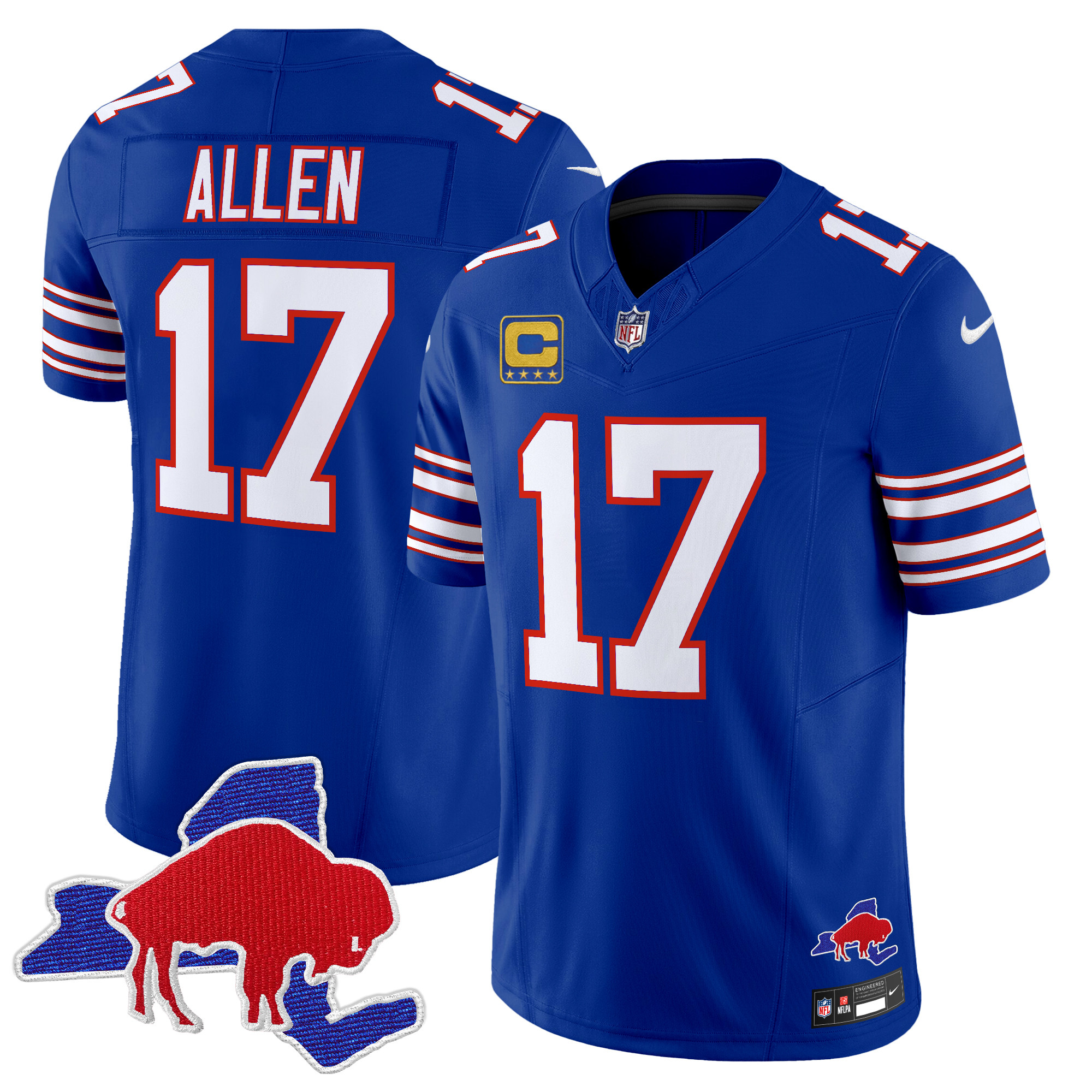 Men's Josh Allen Buffalo Bills Throwback 2024 Vapor Limited Royal Jersey - All Stitched