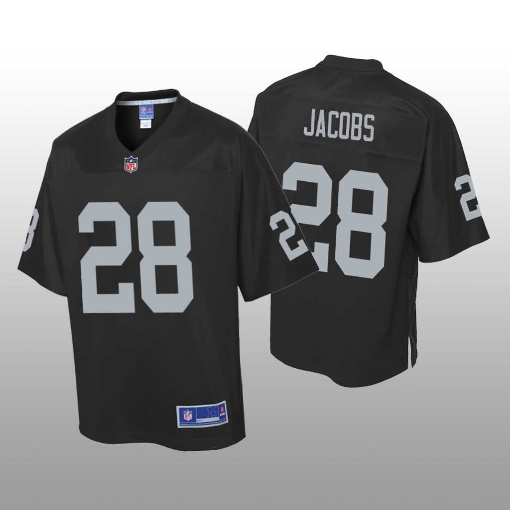 Men's Josh Jacobs #28 Oakland Raiders Black Pro Line Jersey