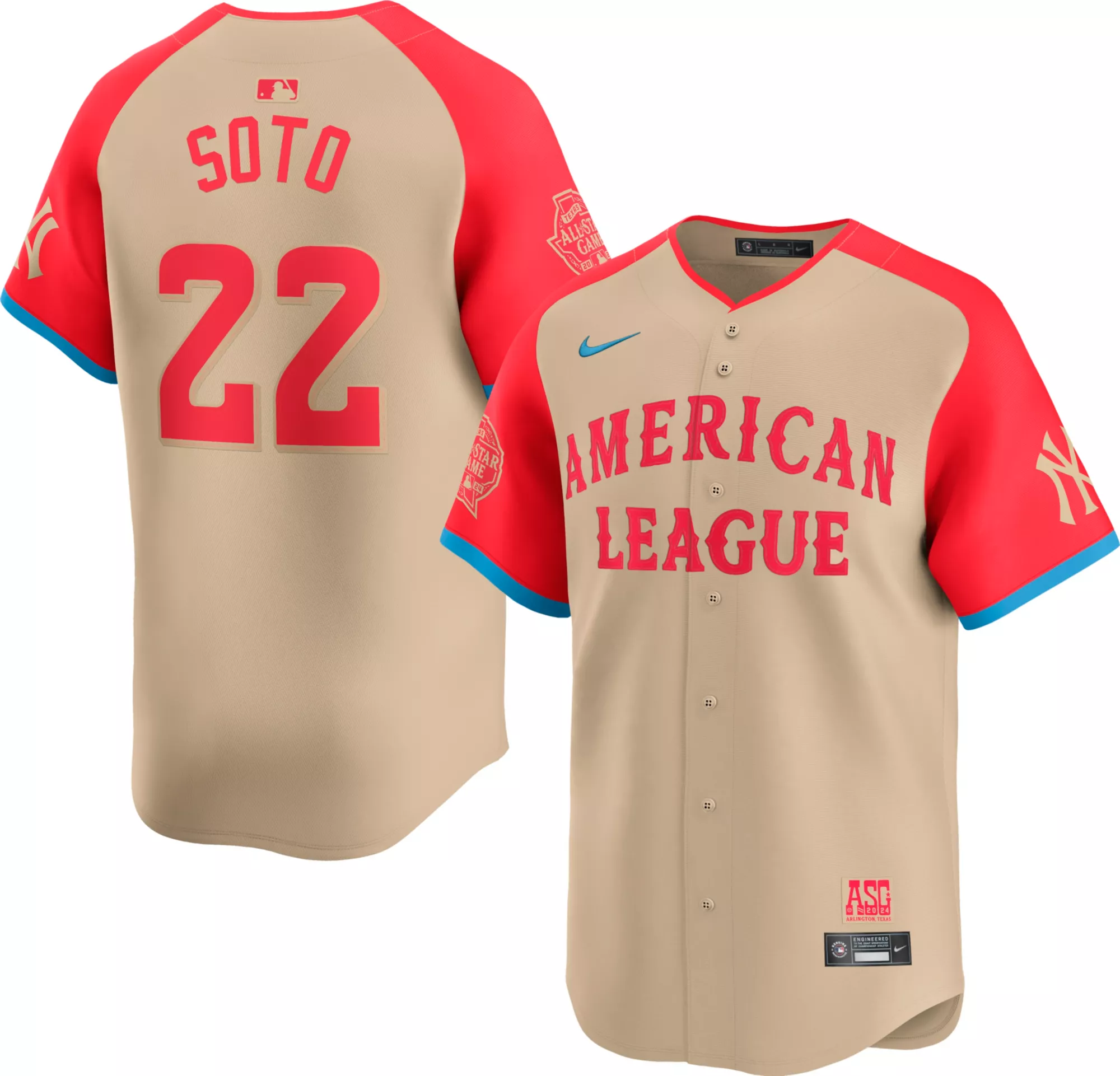 Men's Juan Soto American League 2024 All-Star Game Limited Jersey - Cream