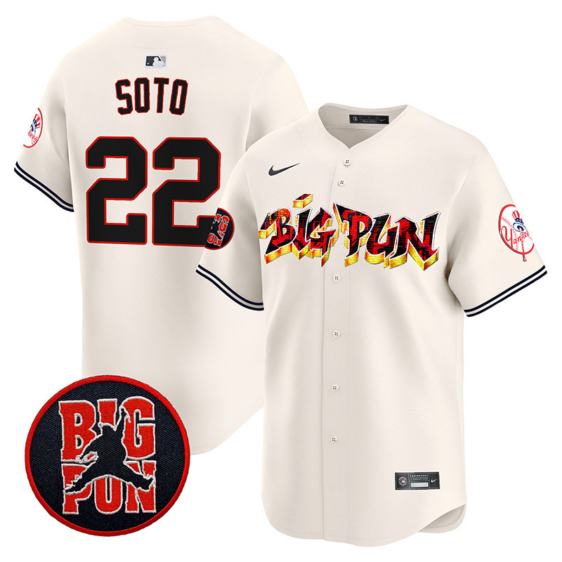 Men's Juan Soto New York Yankees Big Pun Vapor Premier Limited Cream Jersey - All Stitched