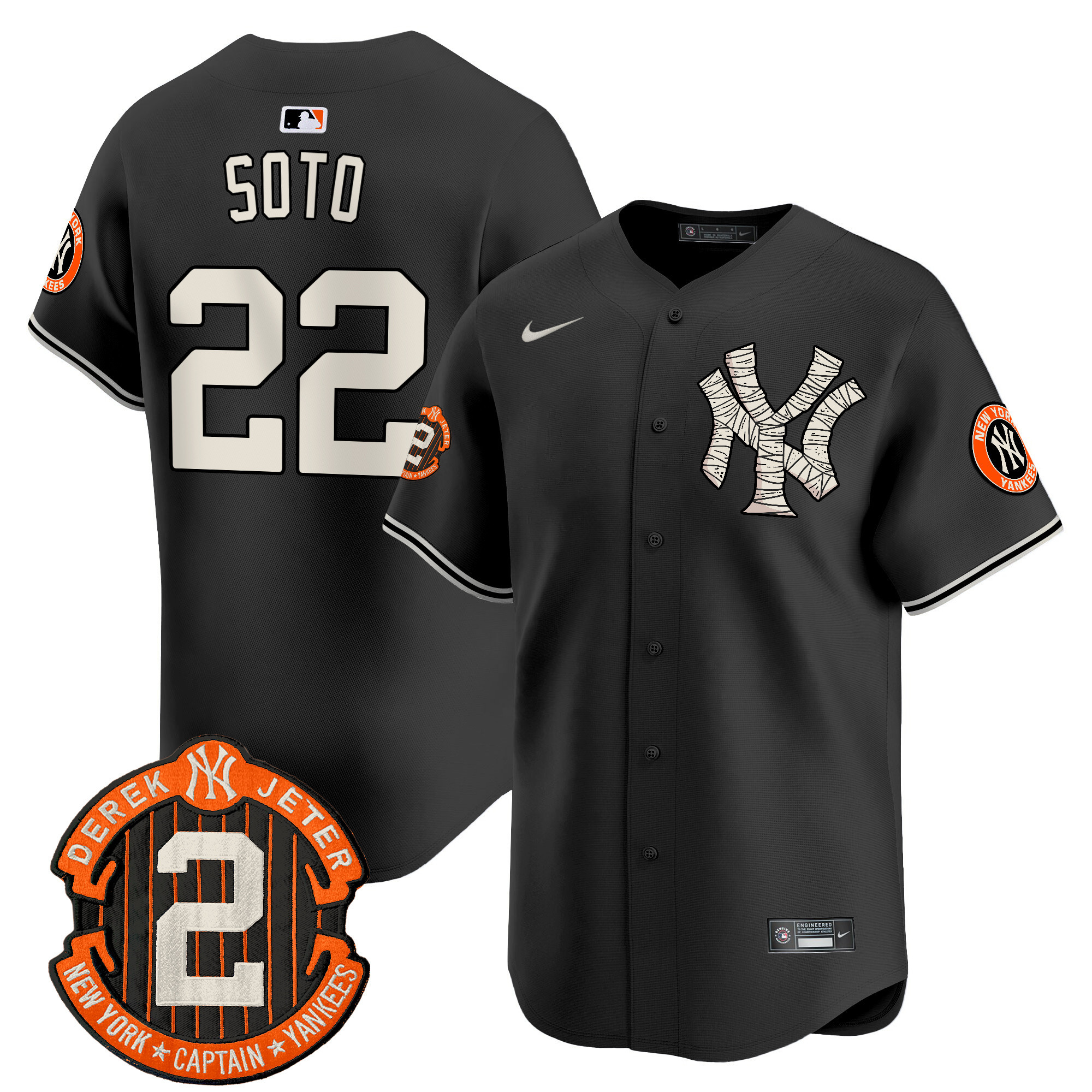 Men's Juan Soto New York Yankees Halloween Vapor Premier Limited Black Jersey - All Stitched