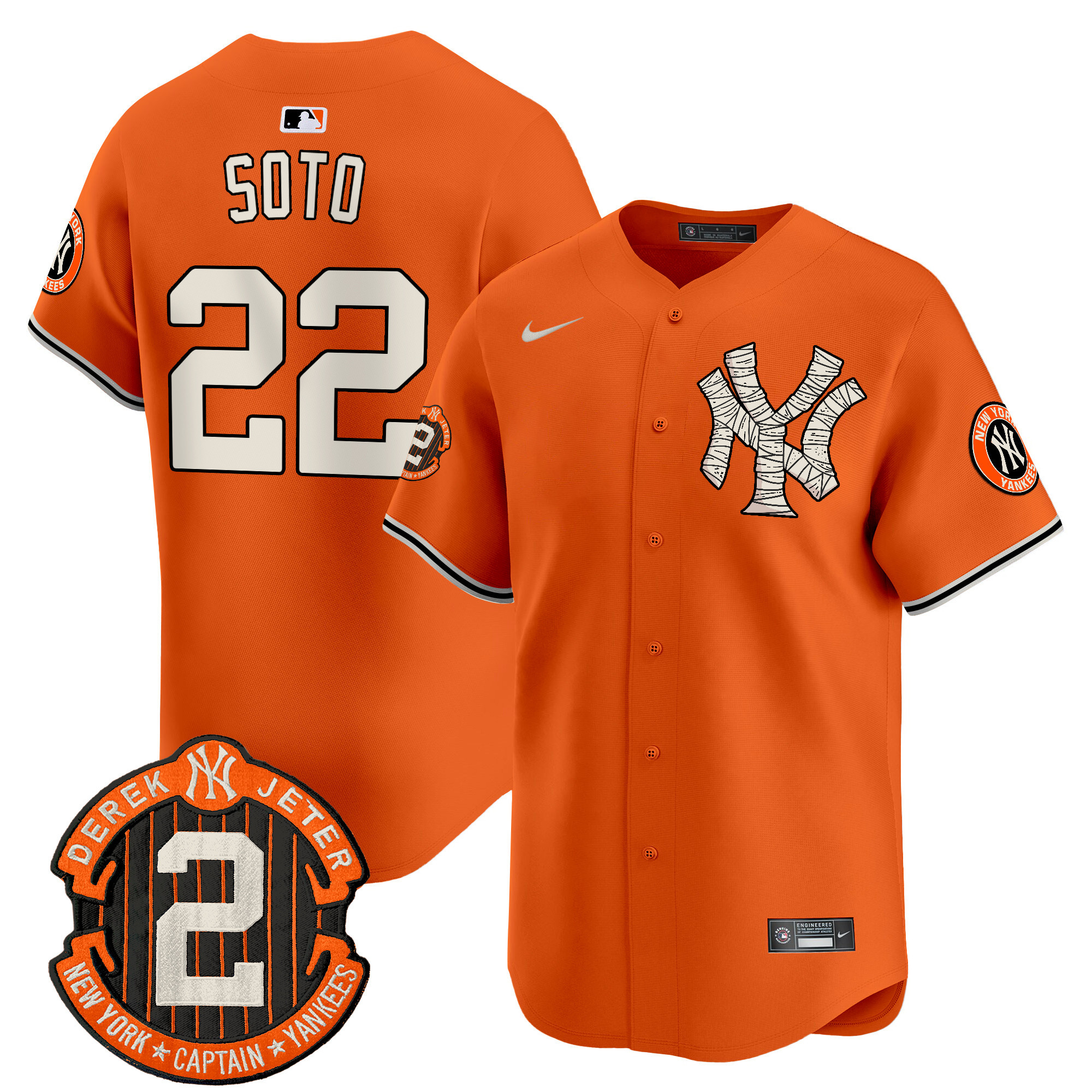 Men's Juan Soto New York Yankees Halloween Vapor Premier Limited Orange Jersey - All Stitched